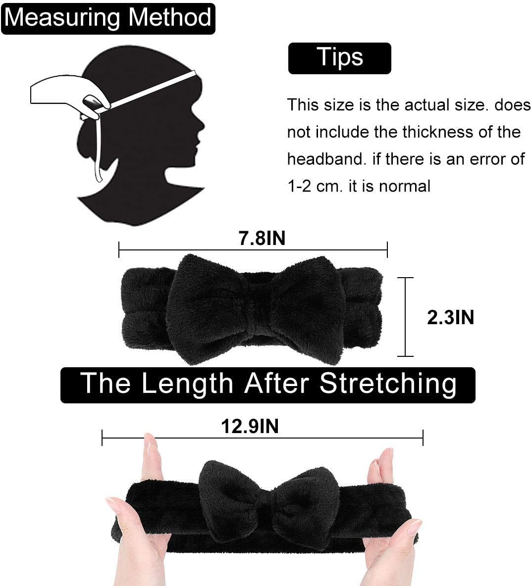 Spa Makeup Headband &ndash; Soft, Fluffy Hairband for Makeup, Skincare & Spa &ndash; Adjustable, Comfortable Fit in Vibrant Colors, Non-Slip & Stretchy Fabric - Green+Orange image number 5