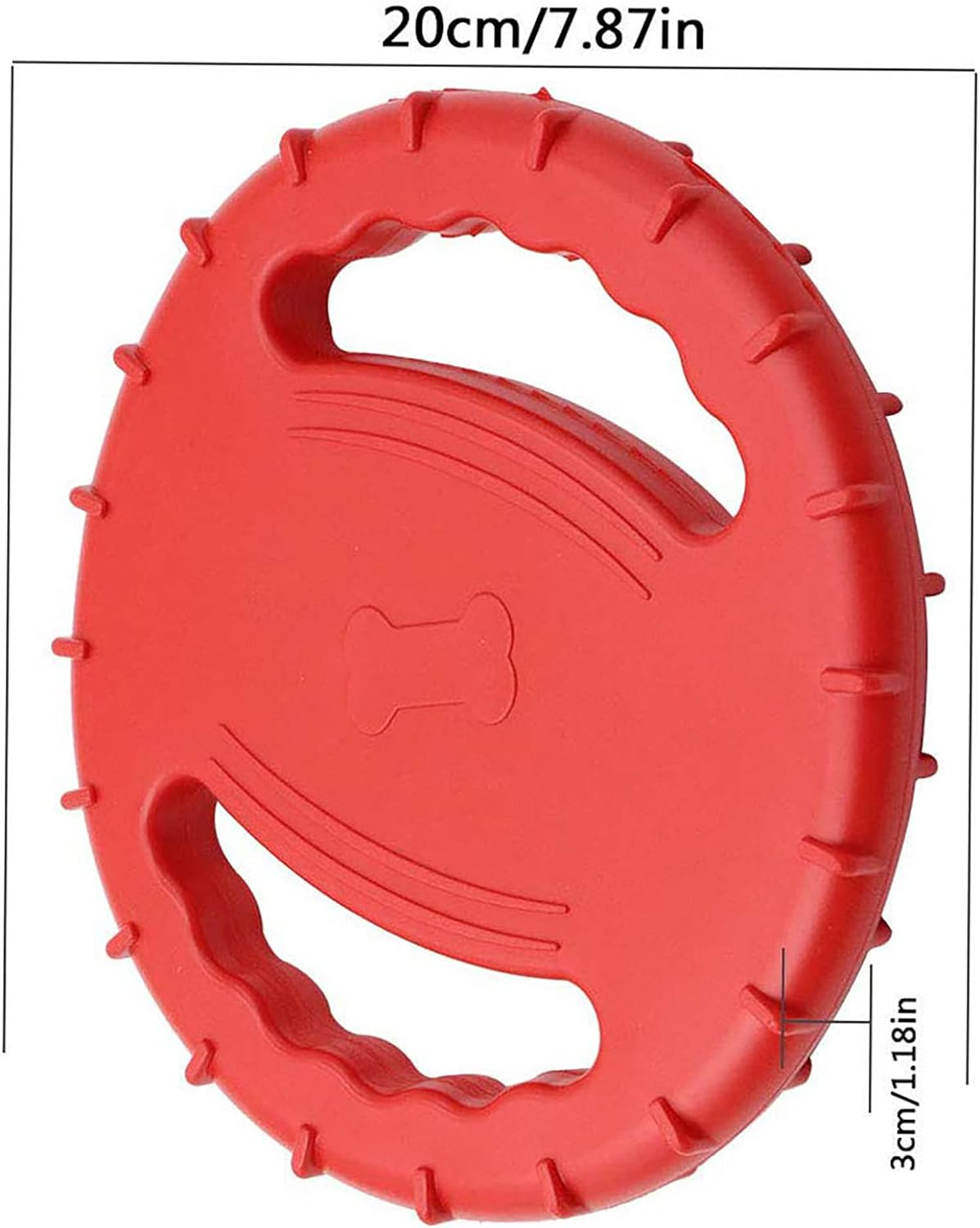 Red Dog Frisbee Dog Tugger Toy Indestructible Dog Flying Disc for Small and Medium Dogs image number 1