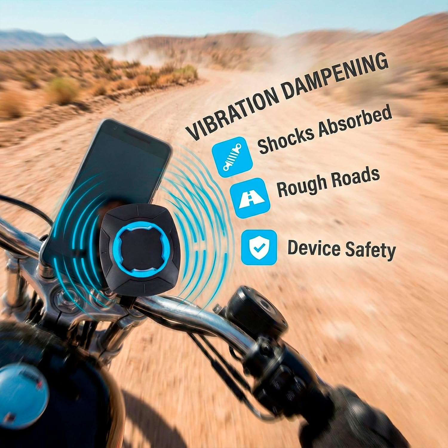 JANGJANG Phone Mount Universal Adaptor for Quad Lock, Adhesive Mount, Quick and Secure for Smartphones, Motorcycles, Bicycles, Cars, Accessories, Blue (Blue) image number 1