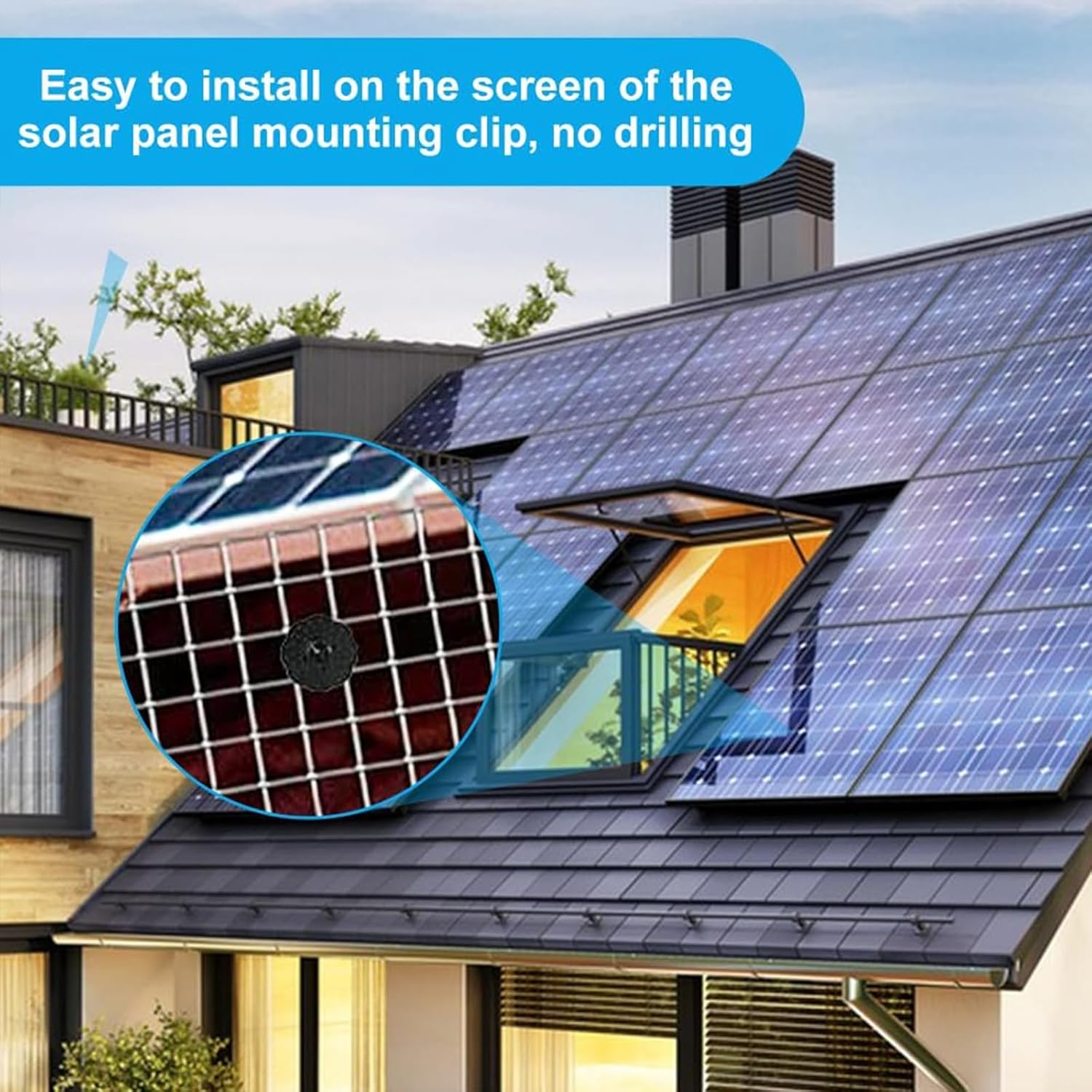 50 Sets Solar Panel Mesh Clips, Fence Panel Fastener Kit for Bird & Critter Guard, Nylon Roof Clips to Stop Pigeon Bird Access, Animal Guard Wire Mesh Fixing Kit for Outdoor Use image number 5