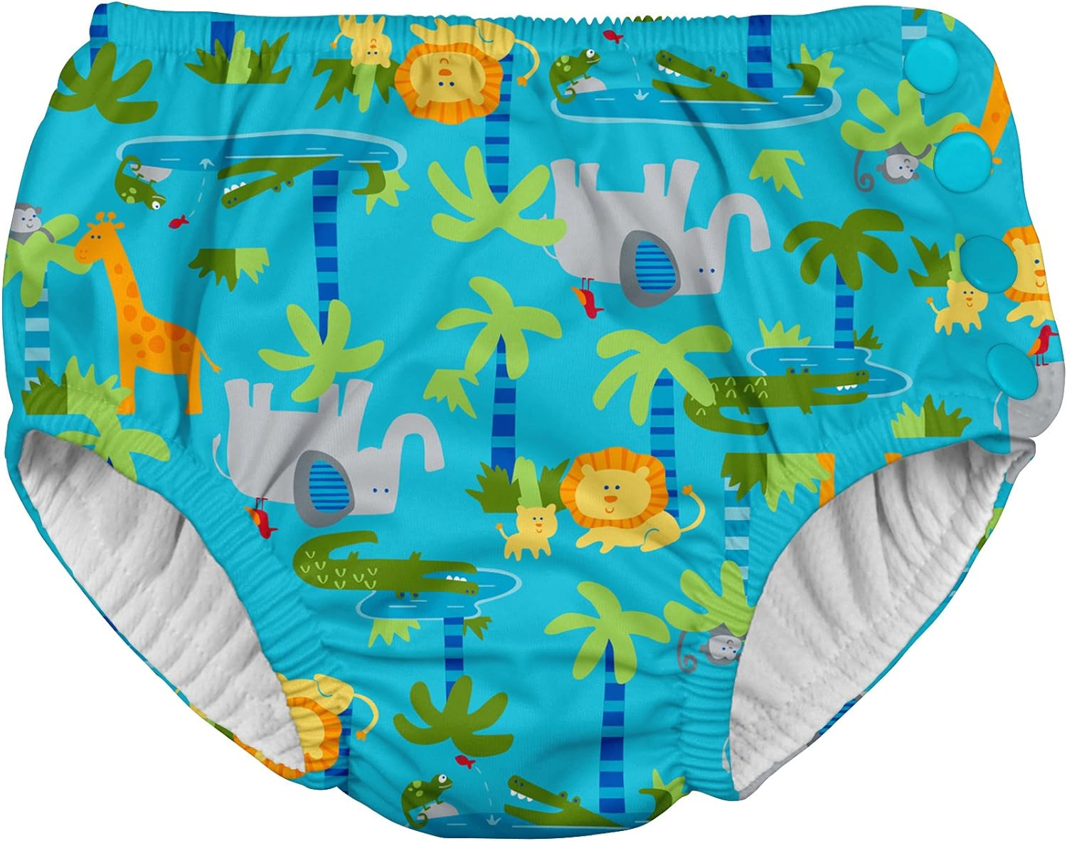I Play. Green Sprouts Girls' Ruffle Snap Reusable Absorbent Swimsuit Diaper