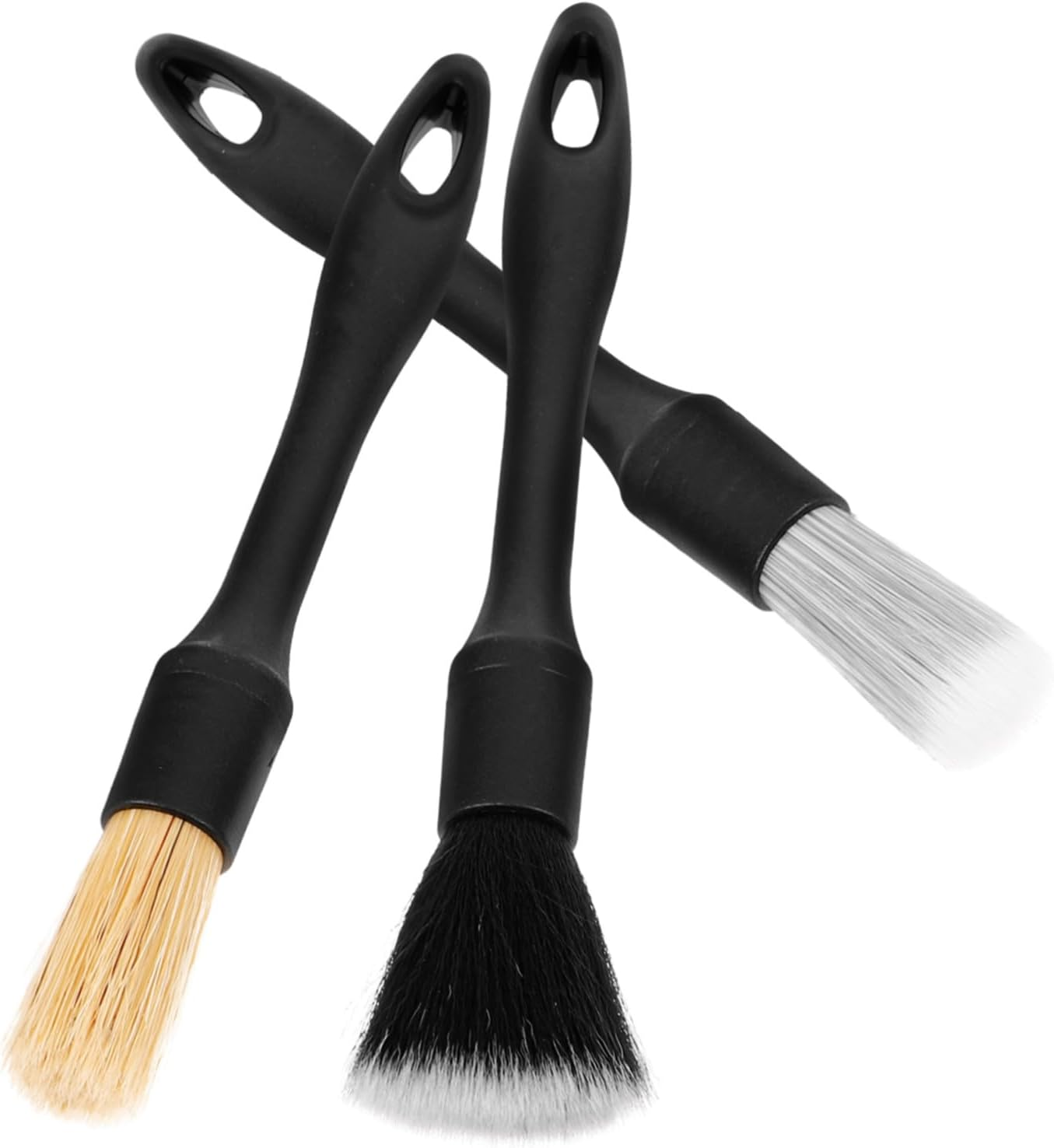 Parliky Car Detailing Kit 3Pcs Soft Bristle Brushes Wheel Rim Cleaning Brush Interior Car Cleaning Tool Automotive Detailing Supplies for Vehicle Care