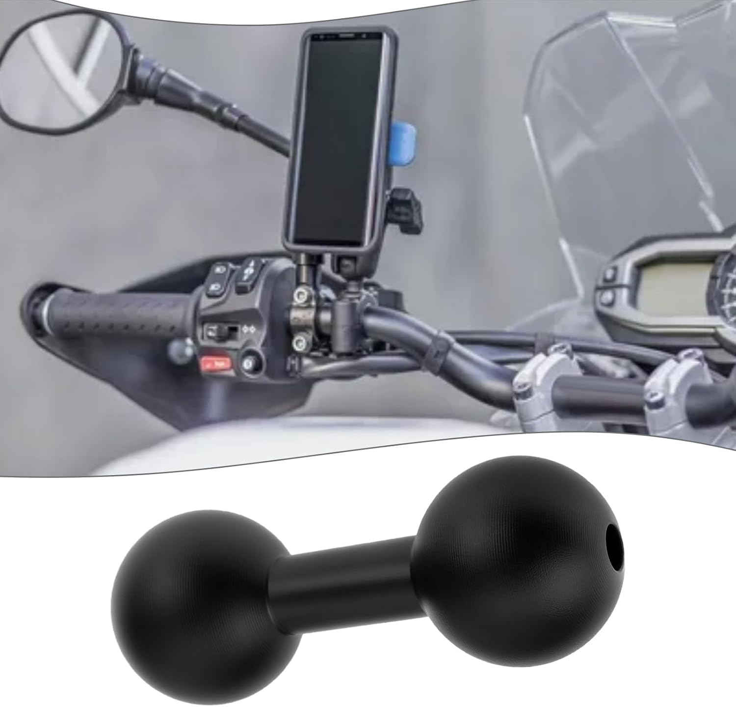 OTOTEC 1Pc Aluminum 20Mm to 20Mm Ball Mount Adapter Universal Double Ball Head Mount Extension Dual Ball Adapter Compatible with Multiple 20Mm Double Ball Mounting Arms image number 2