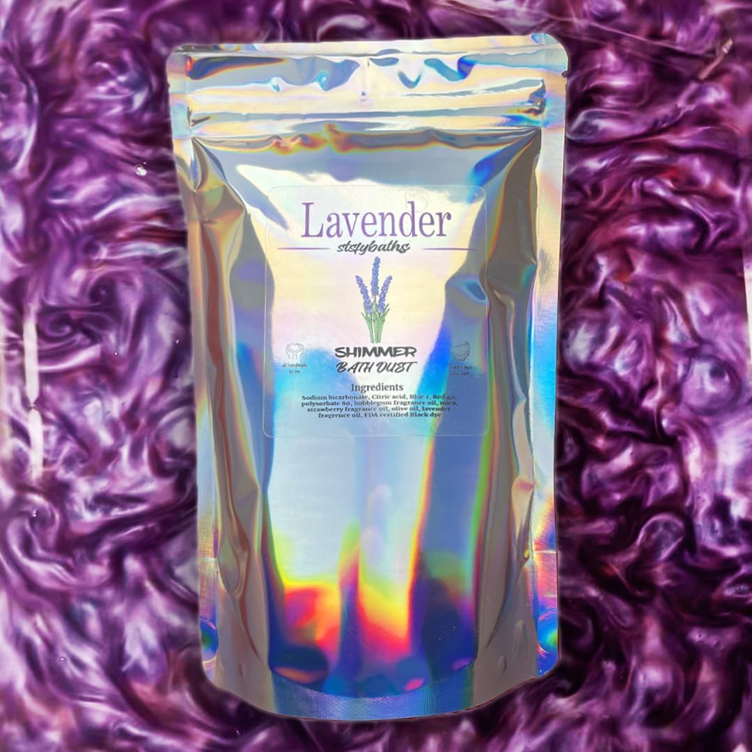 Stsfybaths Purple Shimmer Bath Bomb in a Bag - Handmade Lavender Scented Bath Bombs for Women, Kids and Men - Bulk Bathbomb Fizzies Perfect for Boys and Girls All Ages (Large, Purple) image number 3