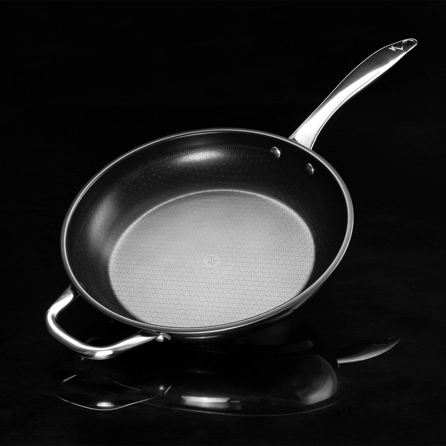 Kleva Range Premium Perfect Pro Pan - 26Cm - with Honeycomb Surface | Induction, Oven & Dishwasher Safe | Dual Handle Design | Scratch-Resistant & Metal Utensil Safe image number 6