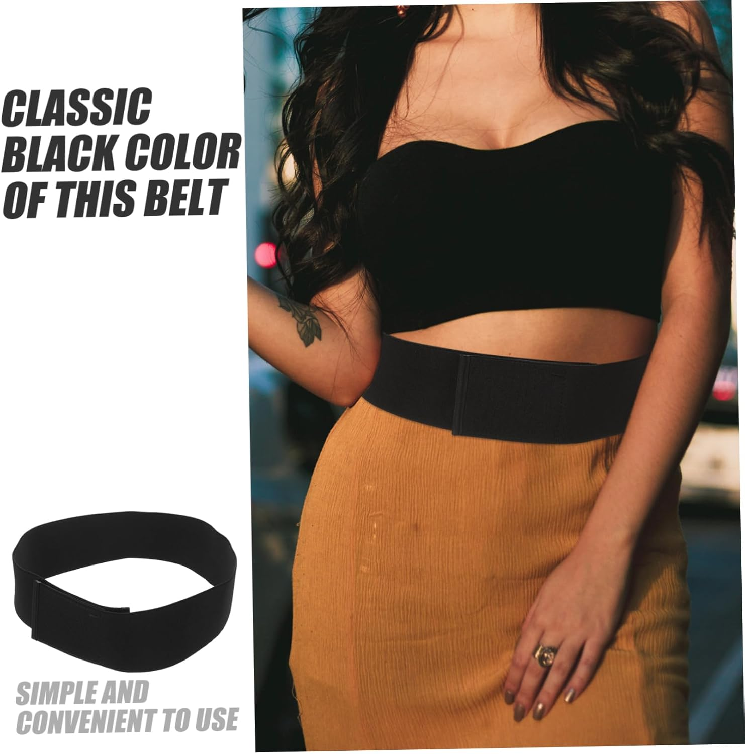 Girdle Band Women Shirts Tuck Band Belt Tuck for Shirts Shirt Tops Elastic Cropped Top Women Dress Elastic S Womans Tool Cloth image number 3