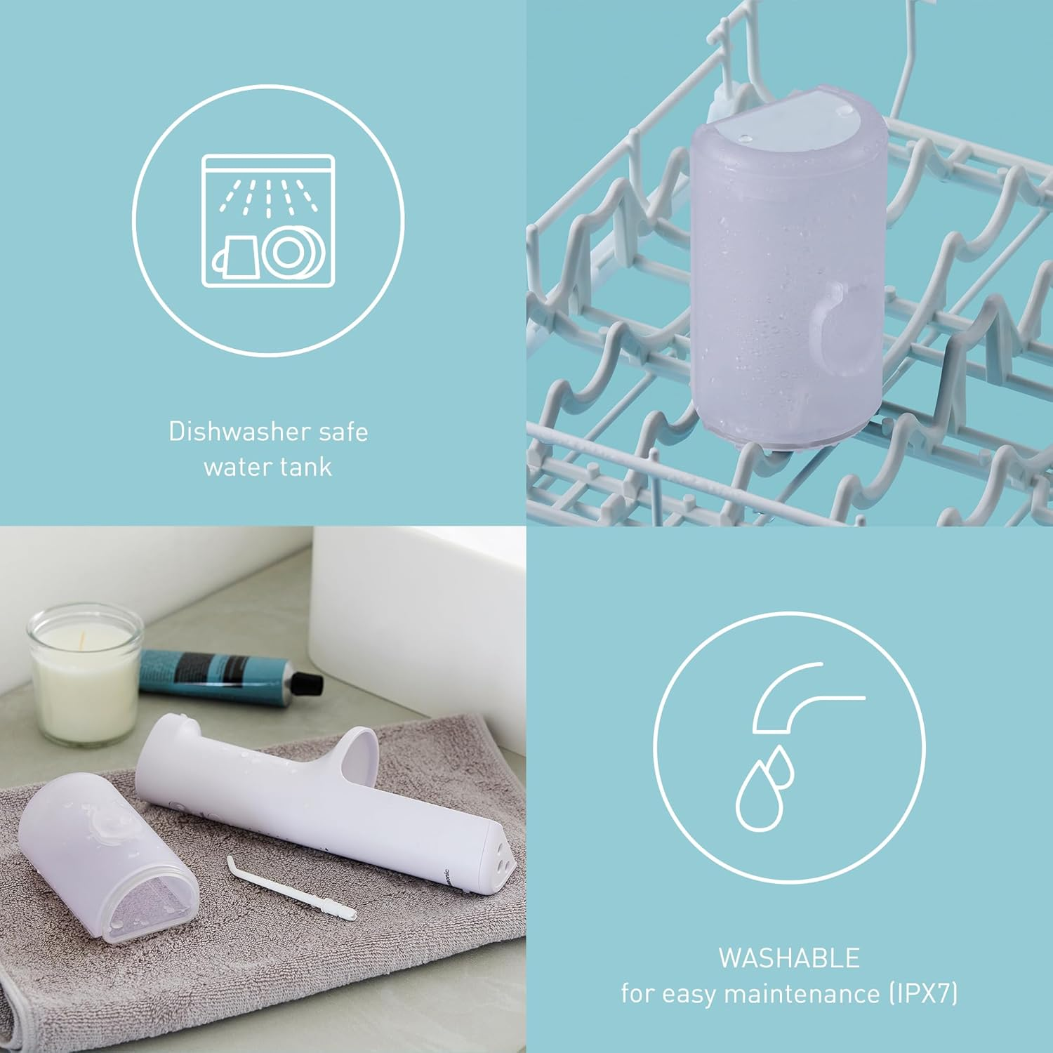 Panasonic Series 300 Oral Irrigator EW-DJ26-V303 200Ml IPX7 2 Normal Nozzles 5 Water Pressure Levels Travel Accessories Purple image number 5