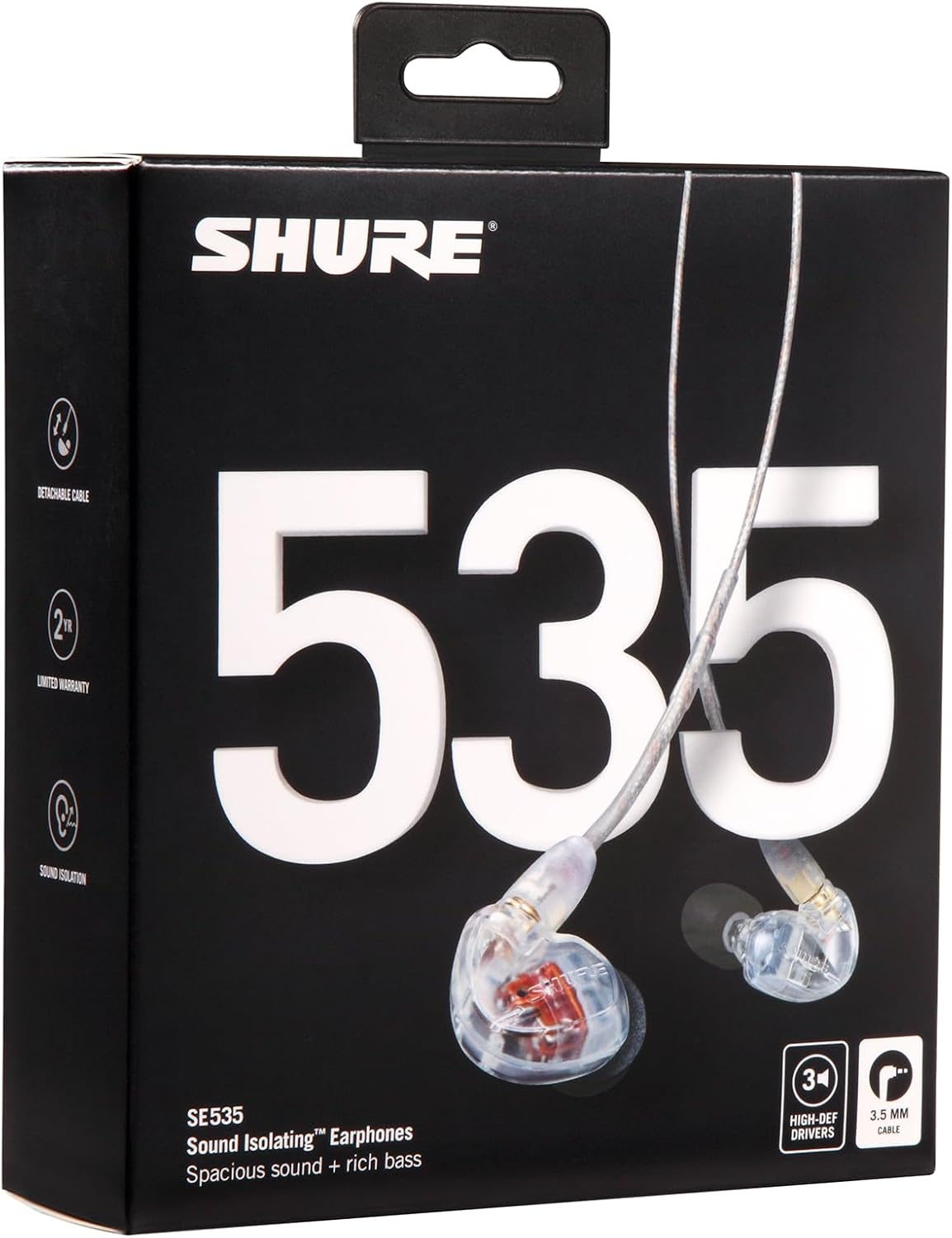 Shure SE535-CL Triple High-Definition Microdriver Earphone with Detachable Cable (Clear) image number 5