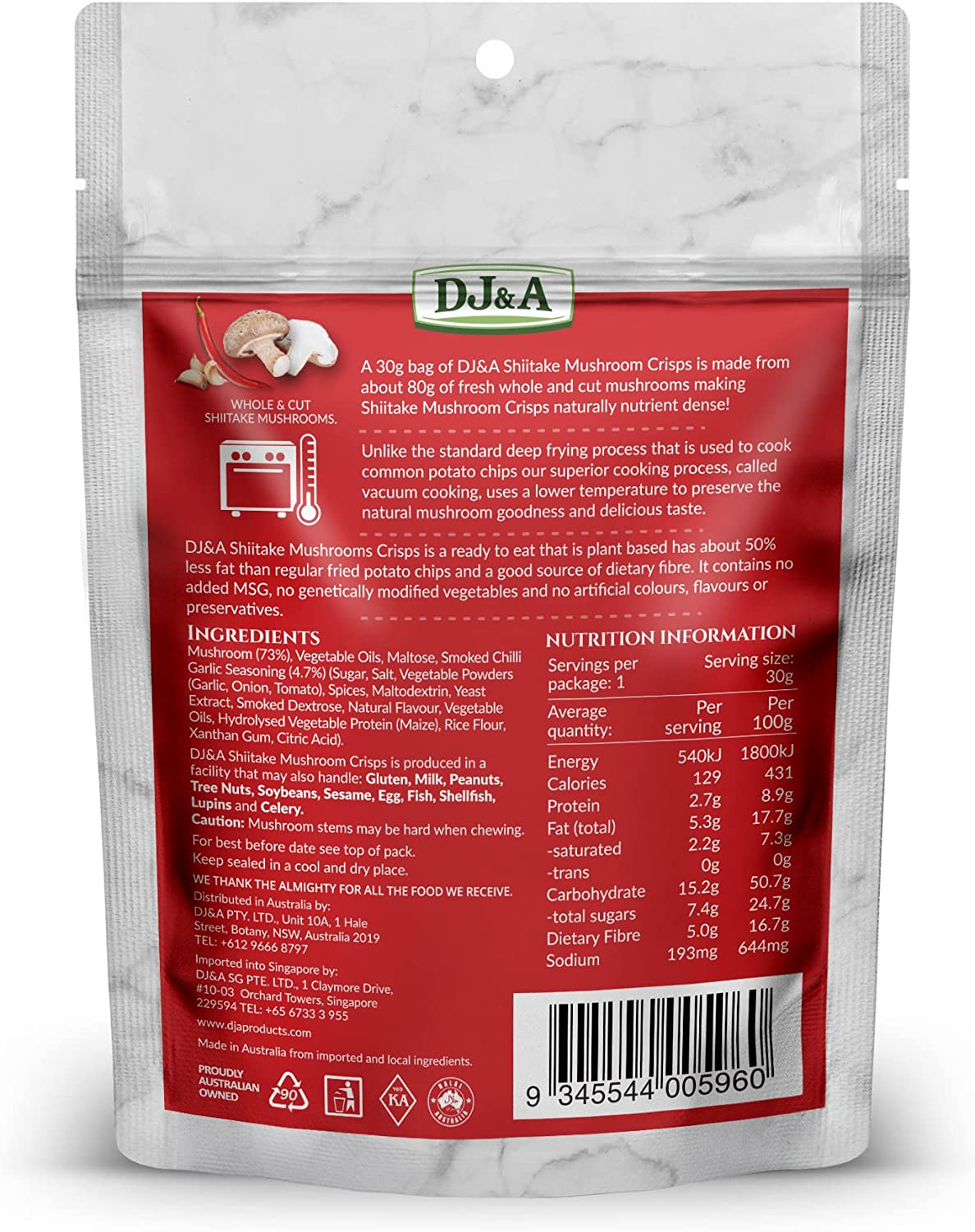 DJ&A Shiitake Mushroom Crisps Smoked Chilli and Garlic, image number 2