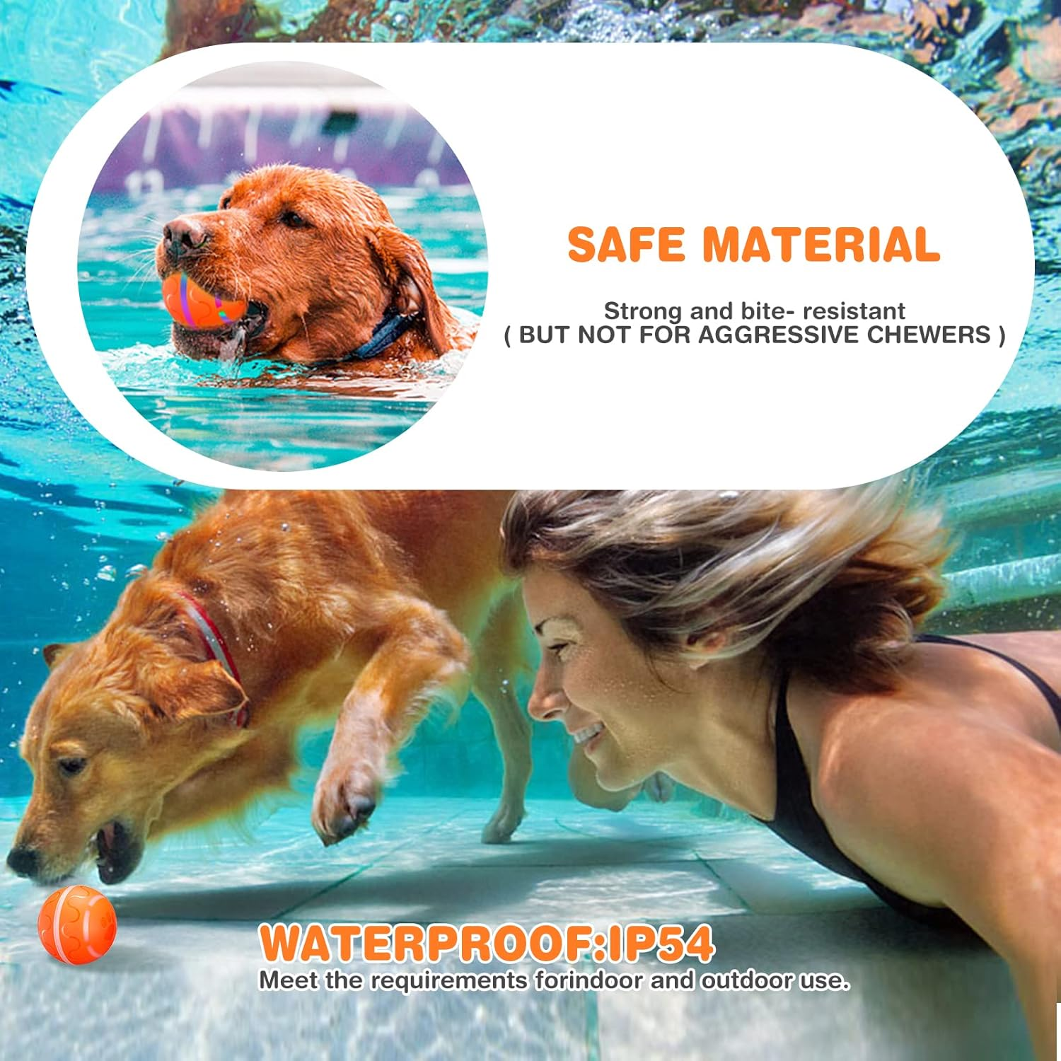 Belobill Interactive Dog Ball Toys, Wicked Ball, Durable Motion Activated Automatic Rolling Ball Toys, Jumping Activation Ball for Puppy/Small/Medium Dogs, USB Rechargeable