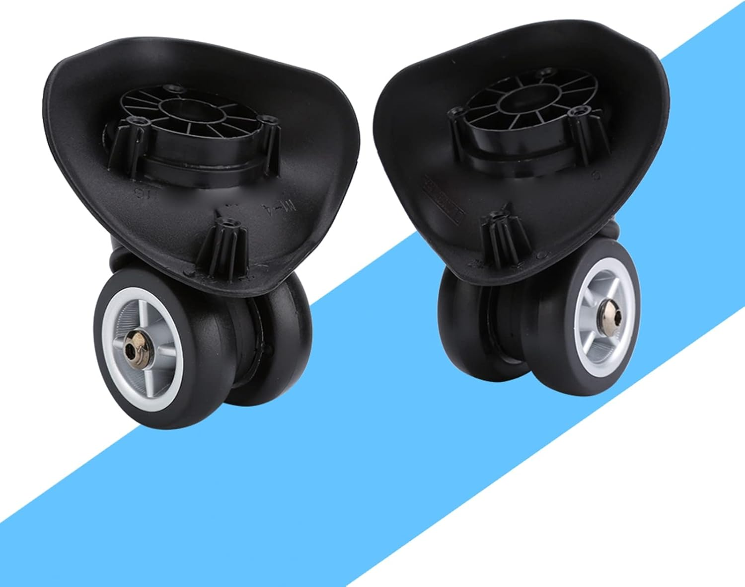 Luggage Swivel Wheels Replacement Kit, Universal Travel Suitcase Silent Wheel Repair Set, 1 Pair PVC Suitcase Replacement Parts image number 2