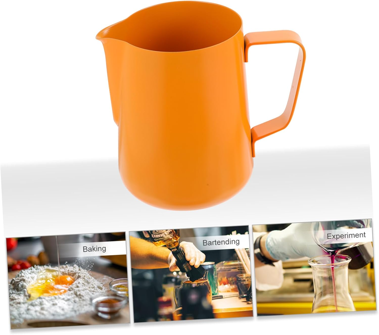 Ciieeo Milk Frothing Pitcher Stainless Steel Latte Art Pot for Coffee Milk Tea Shop - Black image number 4