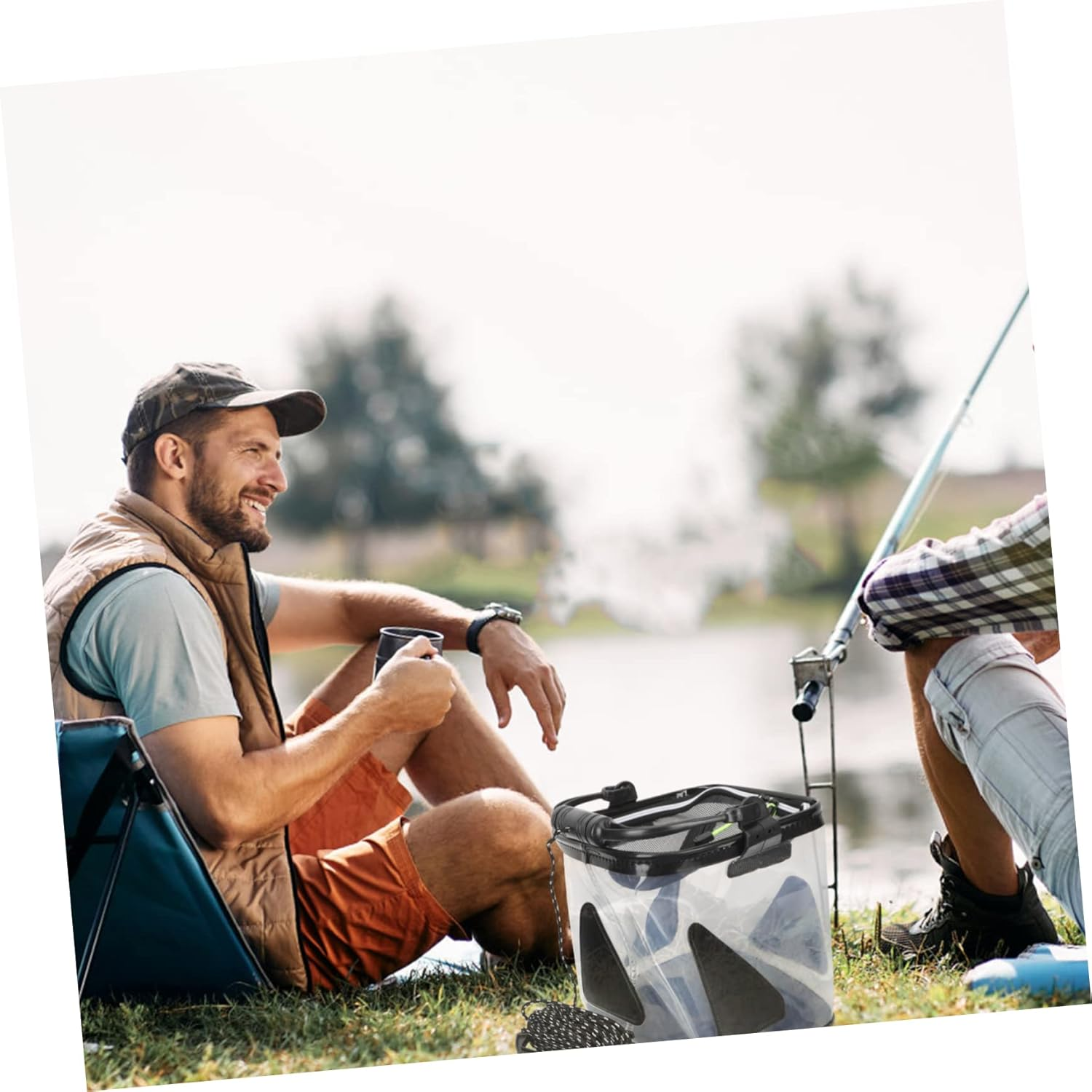 Sosoport Travel Folding Water Bucket Compact Storage Camping Pail Sturdy Handle for Hiking and Fishing image number 5