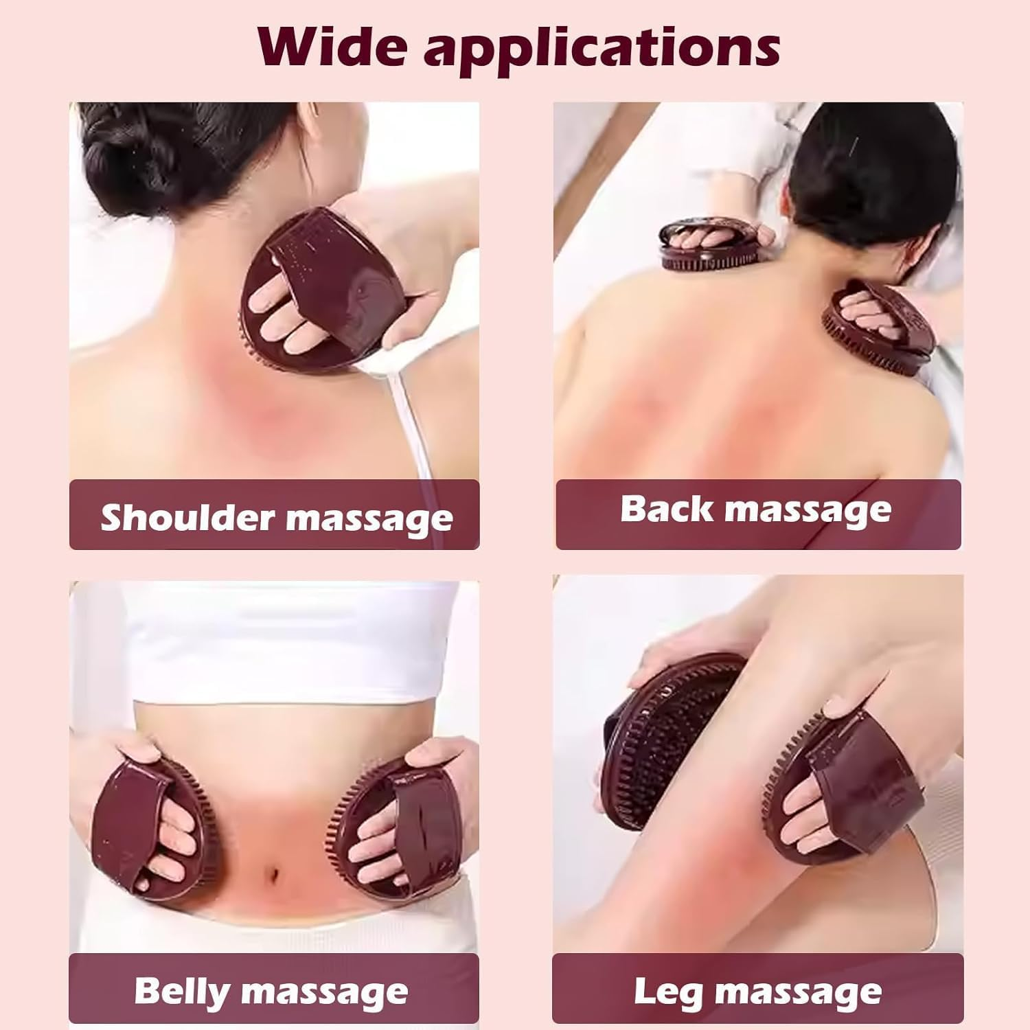 Dry Brush & Massage Body Brush Set, 2025 Upgraded Meridian Dry Body Brush with 10Ml Essential Oil, Full Body Cellulite Massager for Belly Arms Legs Back, Includes 2 Storage Bags - 2 Pieces, Brown image number 2