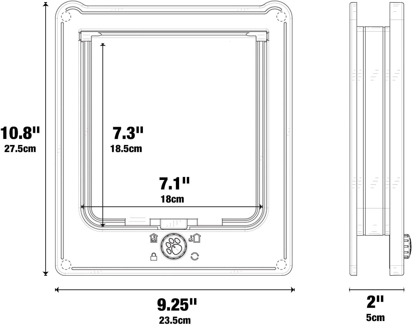 Pet Flap Door Magnetic Lockable 4 Modes Noiseless Automatic Cat Door for Cattery Pet Cage, Strong and Durable Pet Door for Cats, Kitty Door image number 4