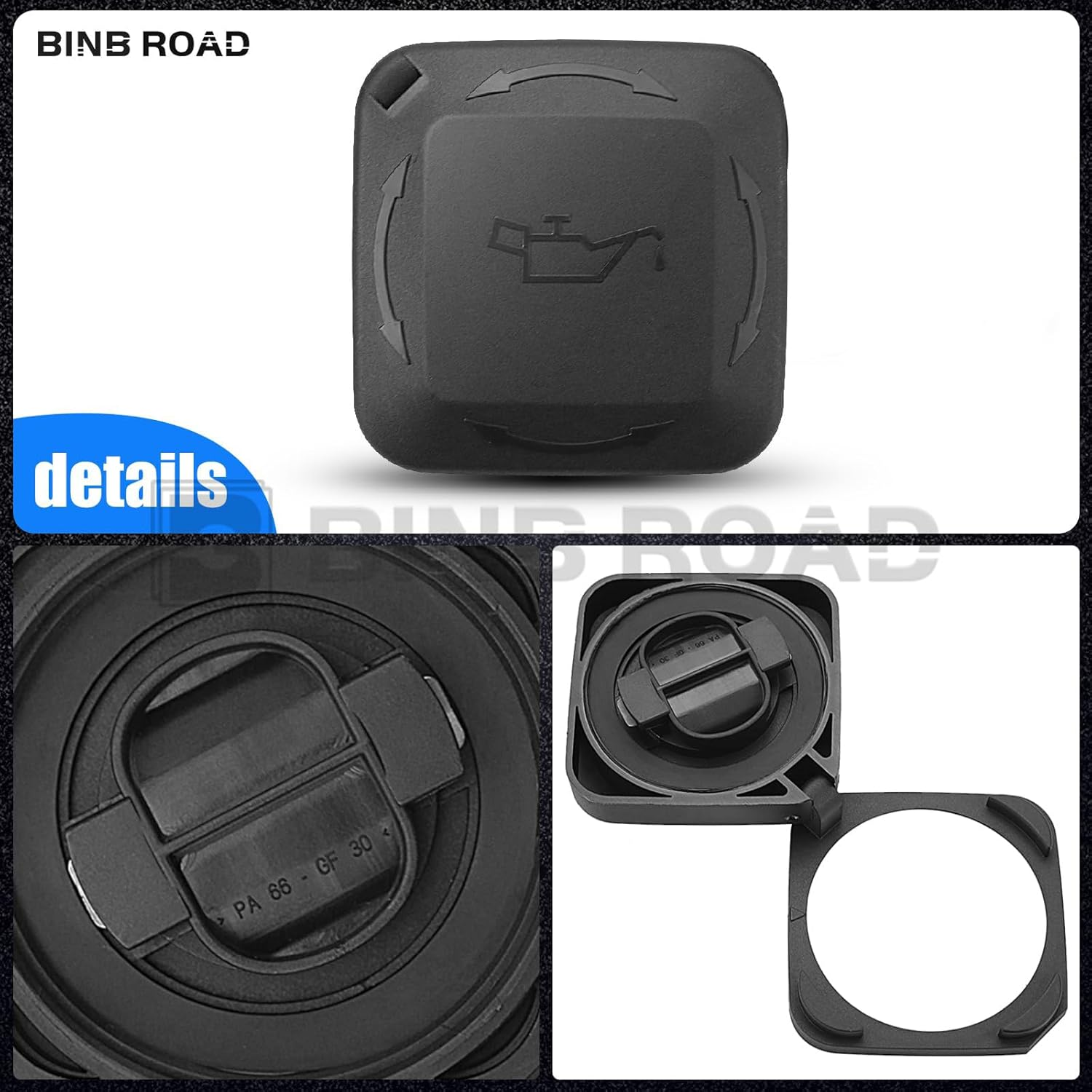 BINB ROAD Engine Oil Filler Cap Cover Lid 11127500568 Compatible with BMW 116I 118I 120I 130I 316I 318I 320I 323I 325I 330I523I 525I 530I 630I 730I X3 Z4 image number 3