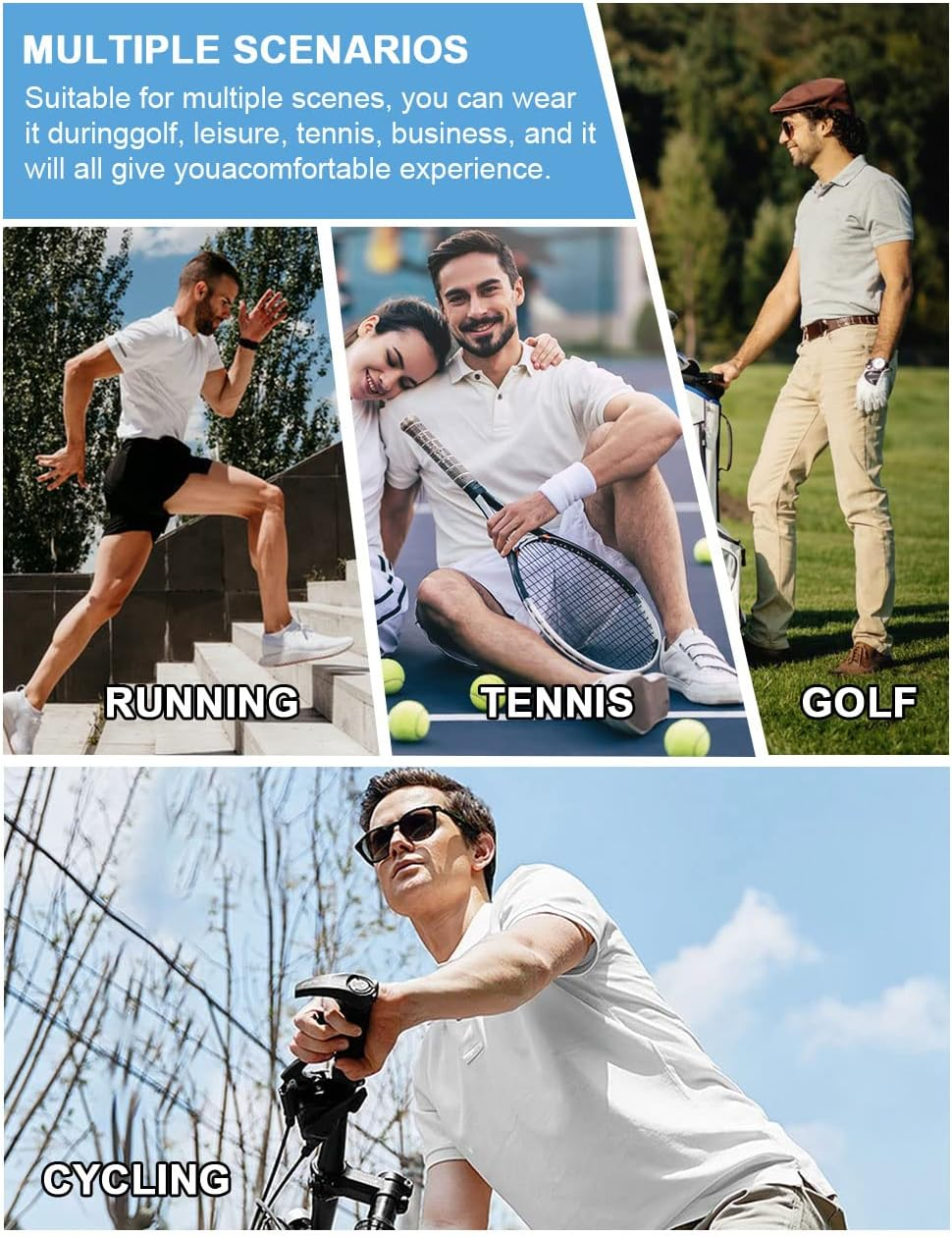 Hodaweisolp Golf Shirts for Men Dry Fit Print Moisture Wicking Performance Short Sleeve Polo Shirt image number 2