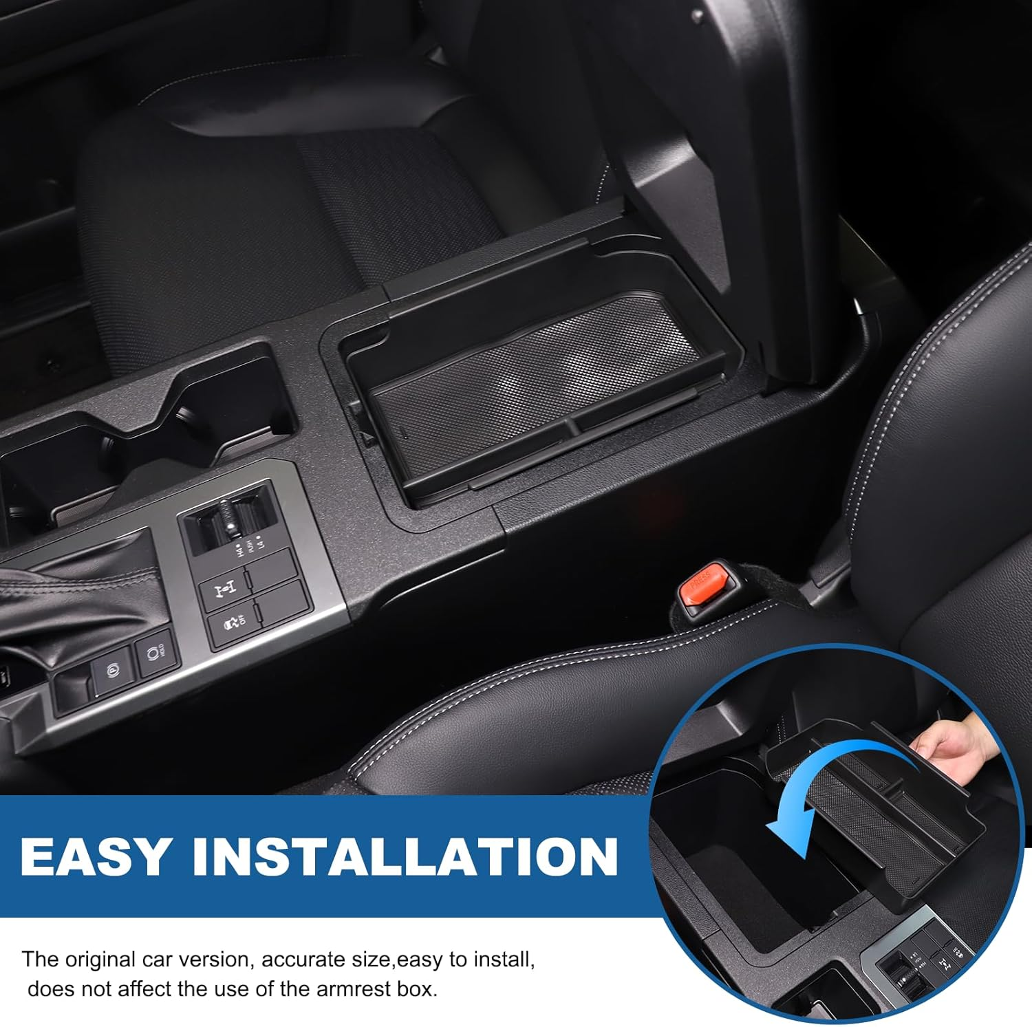 Yinaniutos Center Console Organizer Compatible with Toyota Land Cruiser 250 Prado J250 LC250 2024 2025, Armrest Storage Box Insert Tray with Non-Slip Mat image number 5