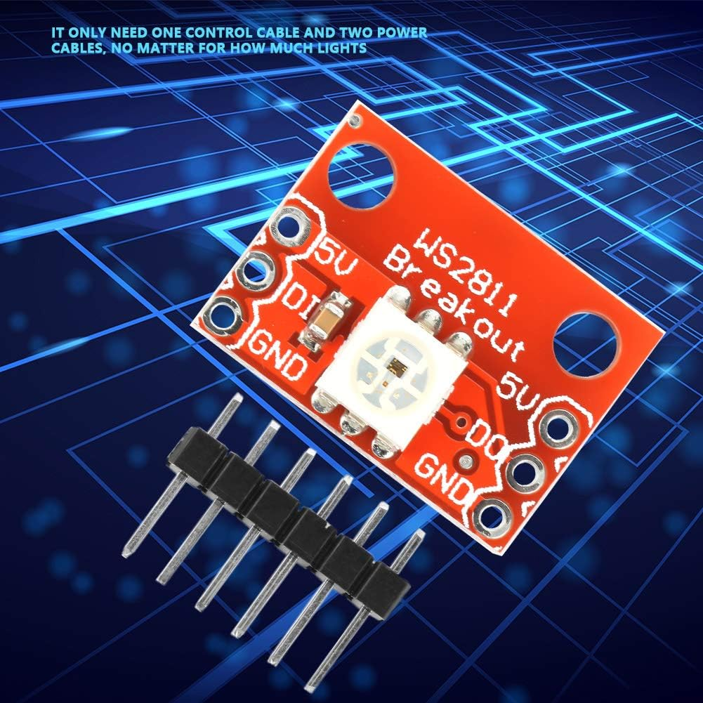 Viagasafamido 5 Pieces LED Breakout Module Board with PIN Header Supports Series Connection High Brightness RGB Color for 5050 LED DIY image number 4