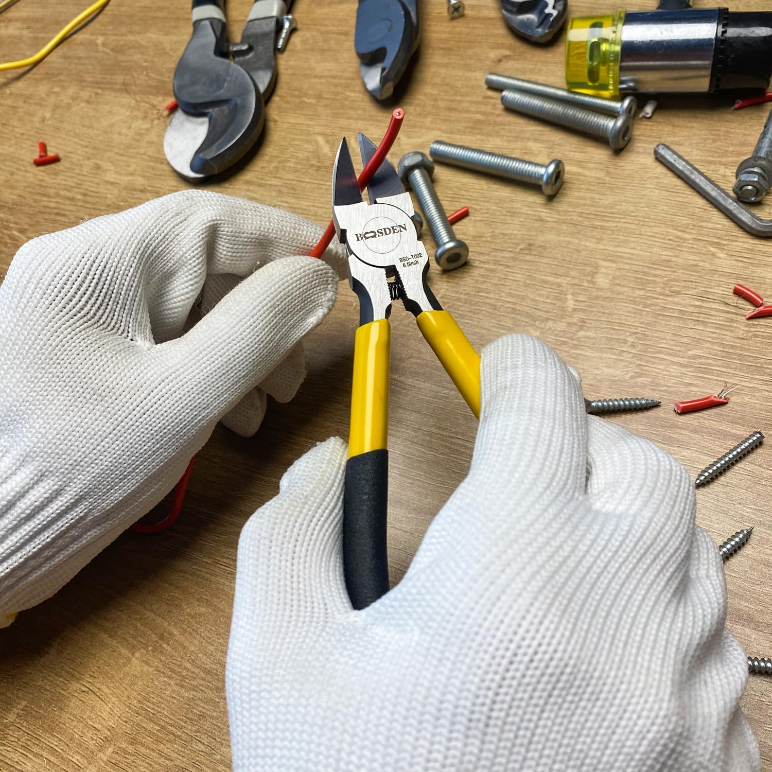 BOOSDEN Wire Cutter,6.5 Inch Side Cutters,Wire Cutters for Crafting,Flush Cutter,Ultra Sharp Spring-Loaded Wire Cutters for Jewelry Making,Flush Cut Pliers,Dikes Wire Cutters,Floral Wire Cutter,Snips