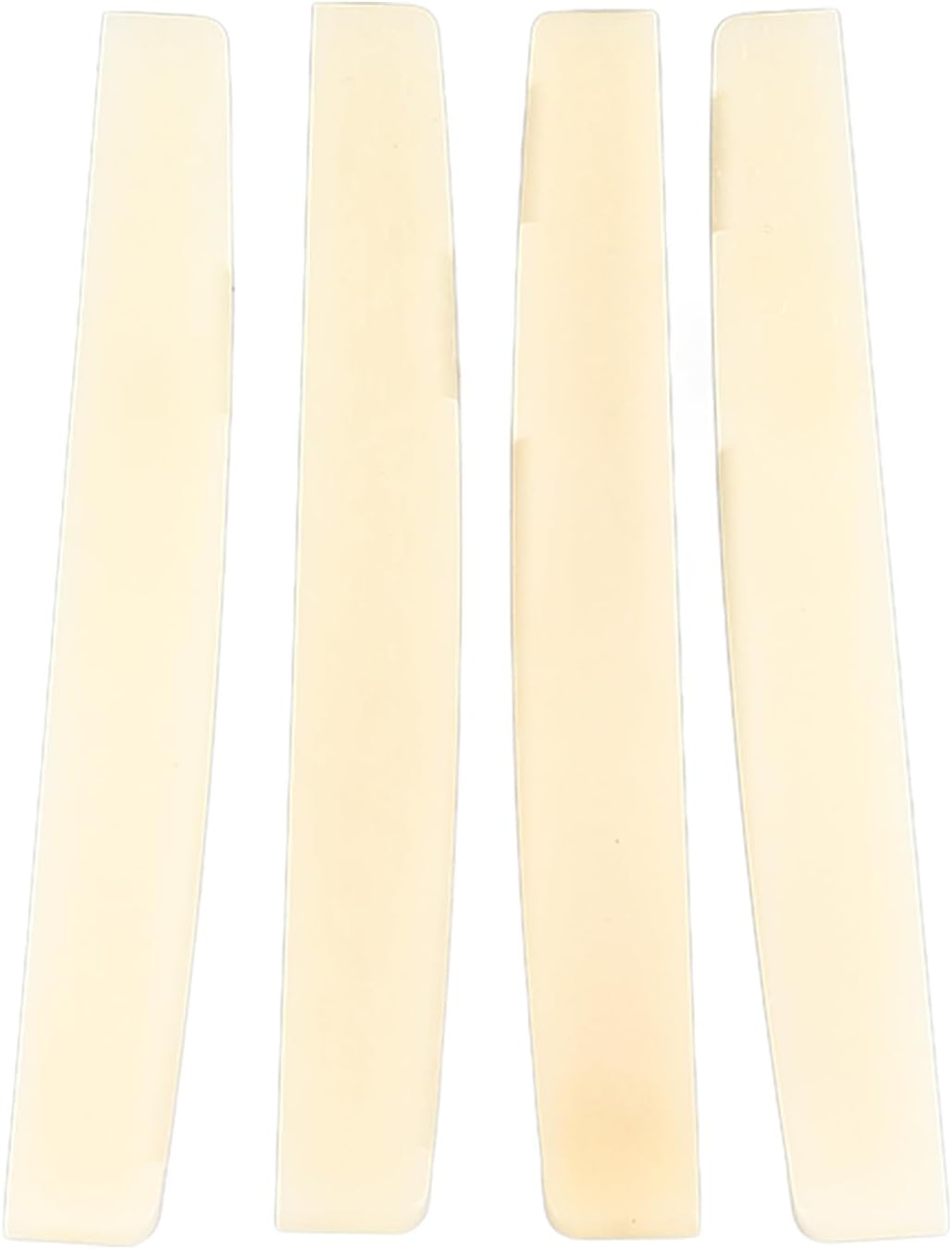 Unbleached Acoustic Guitar Bridge Saddle, Easy Installation Classic Appearance Bone Bridge Saddle Improving Sound Quality for Music Recording (4 Saddle)