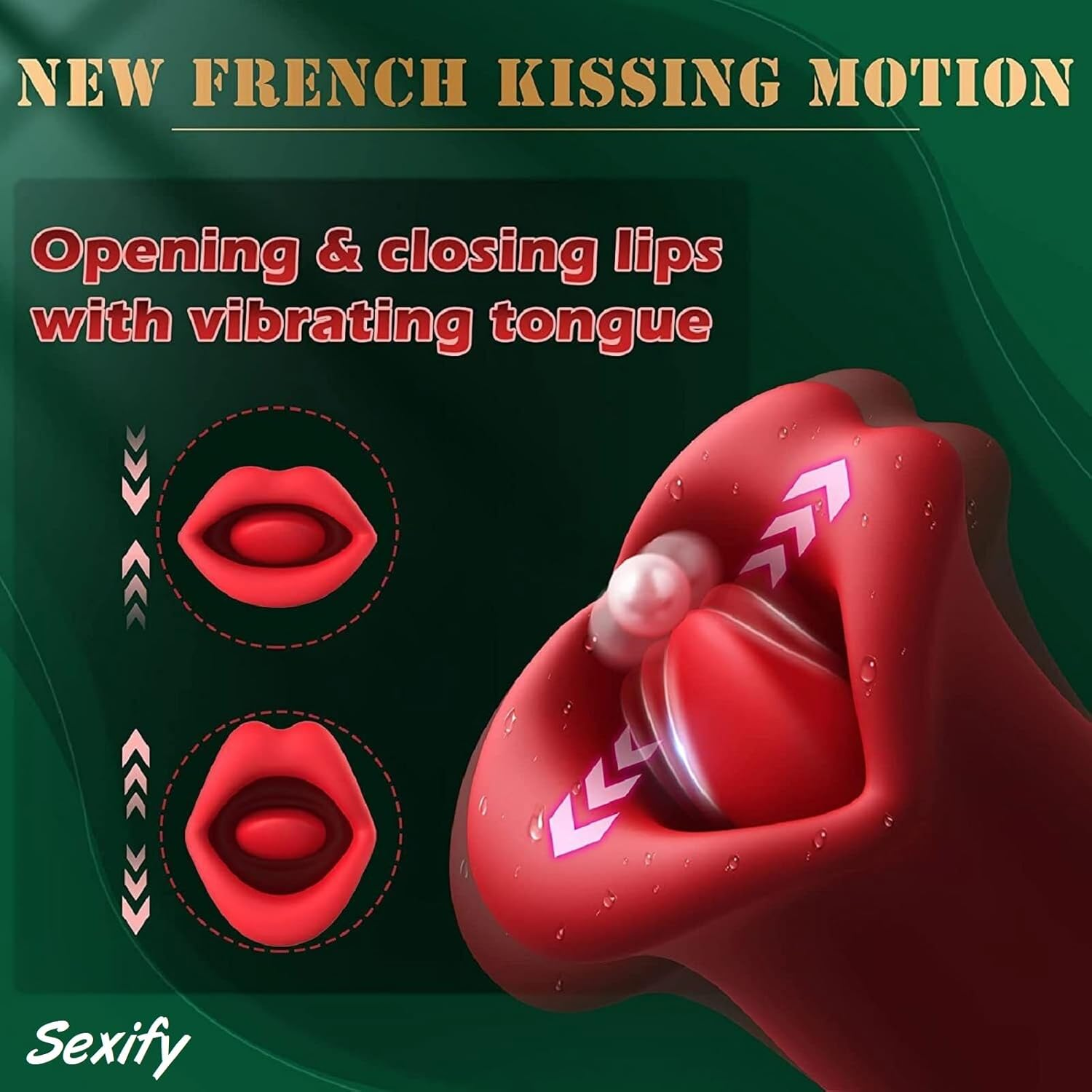 Adult Sex Toys Vibrator Toy, Sex Stimulator for Women with 10 Vibration Modes and 10 French Kissing Modes, Licking Tongue Sex Toy Clit Vibrator, Clitoral Vibrator for Women, Adult Sex Toys