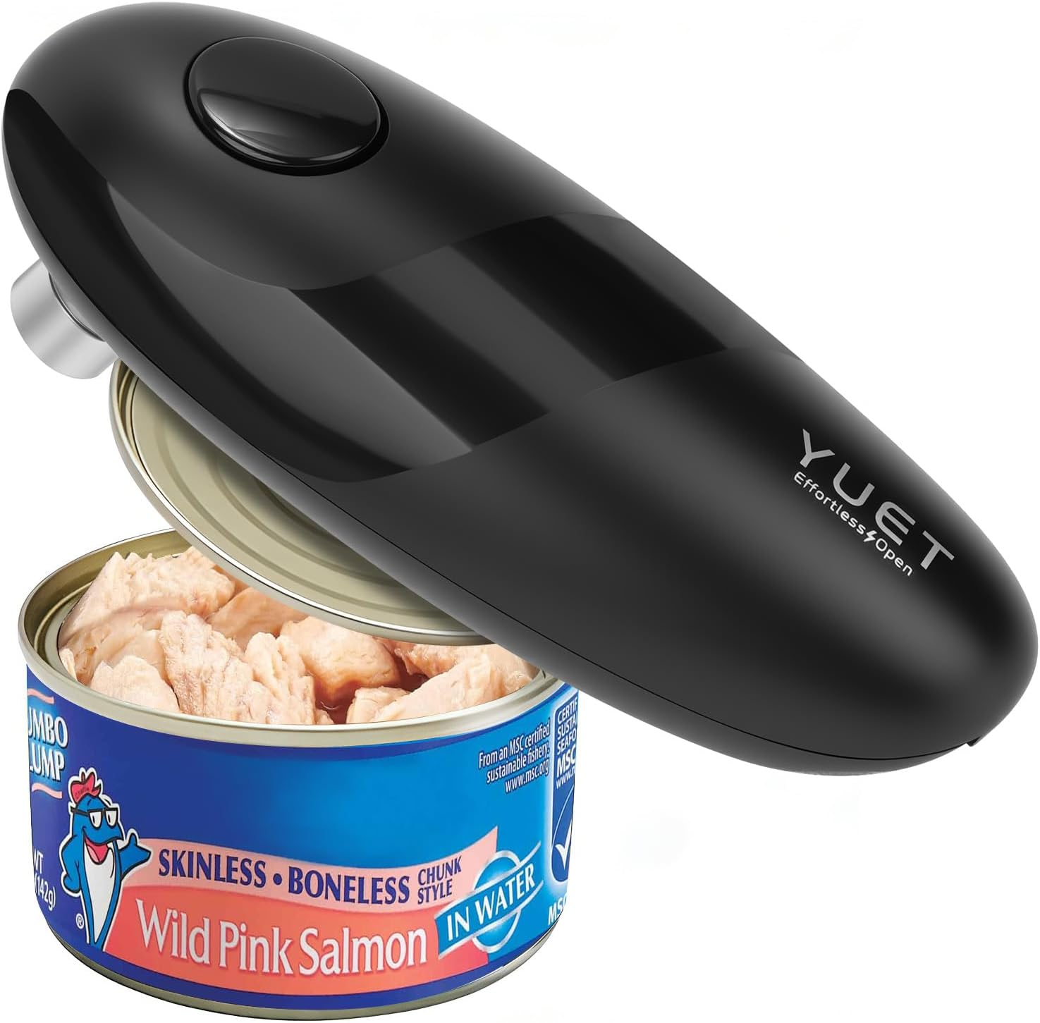 YUET Electric Can Opener, Automatic One-Touch Tin Openers, Ergonomic, Smooth Edge, Portable Kitchen Gadget Tool for Seniors with Arthritis, Fits All Cans Sizes, 4 AA Batteries Required (Not Included) image number 1