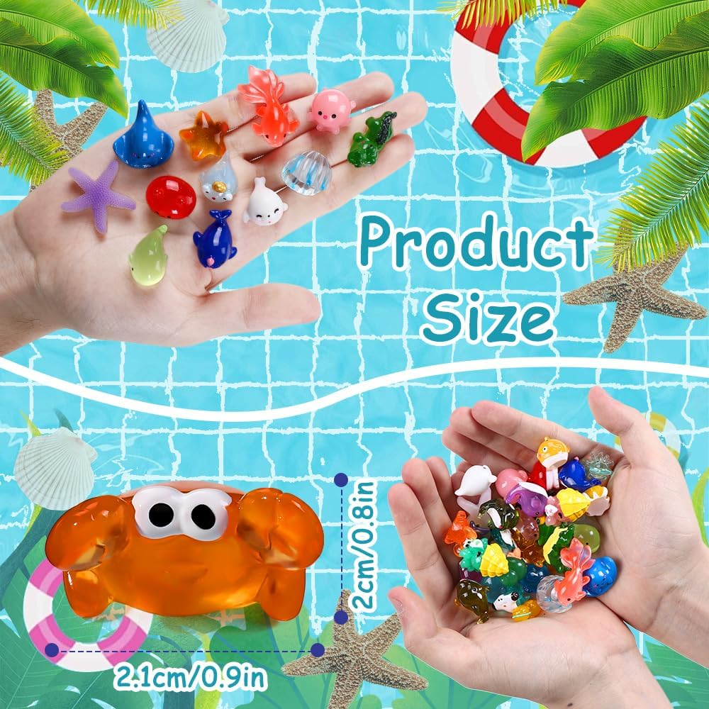 DIYDEC 36Pcs Mini Ocean Resin Animals Tiny Sea Animals Figurines Marine Miniature Plastic Animals Aquarium Ornaments Decorations for DIY Fish Tank Potted Micro Fairy Garden Dollhouse image number 6