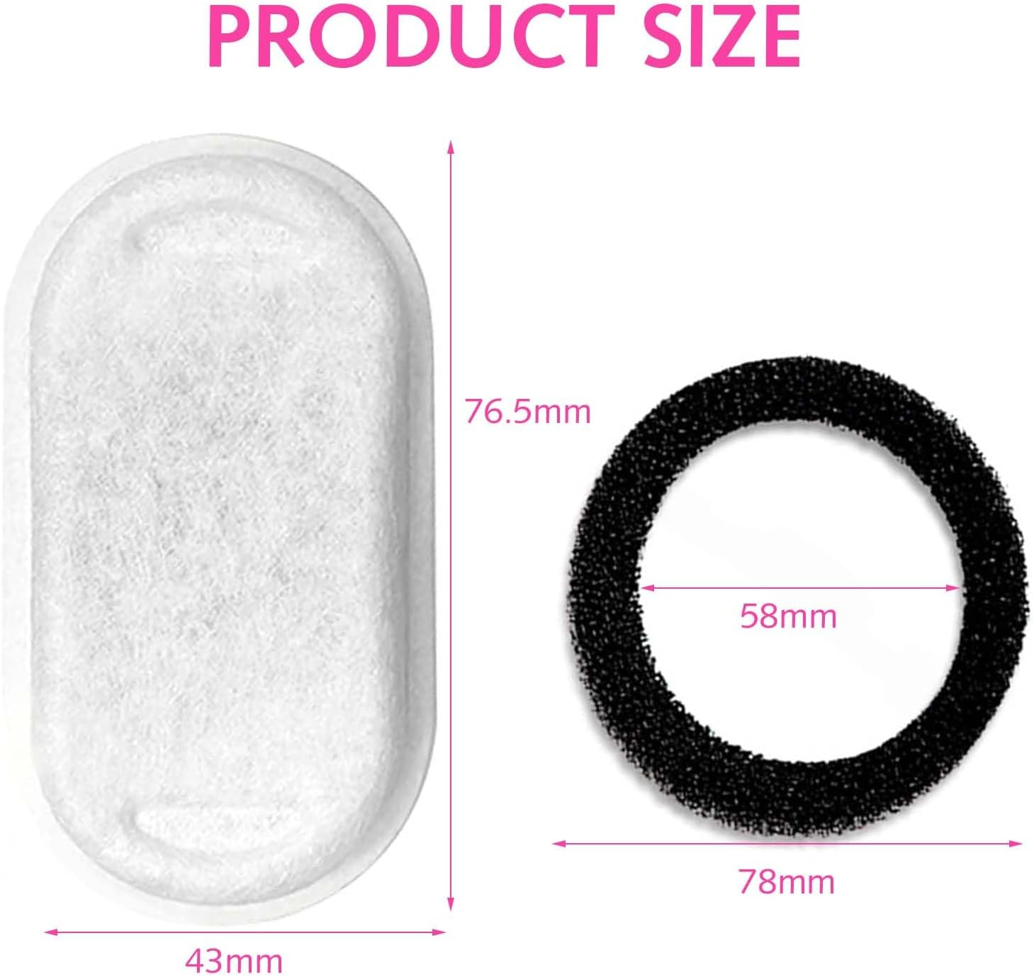 Replacement Filter for Cat Fountain, Pack of 6 Carbon Filters and 6 Foam Filters, Suitable for Most Cat Water Dispensers image number 4