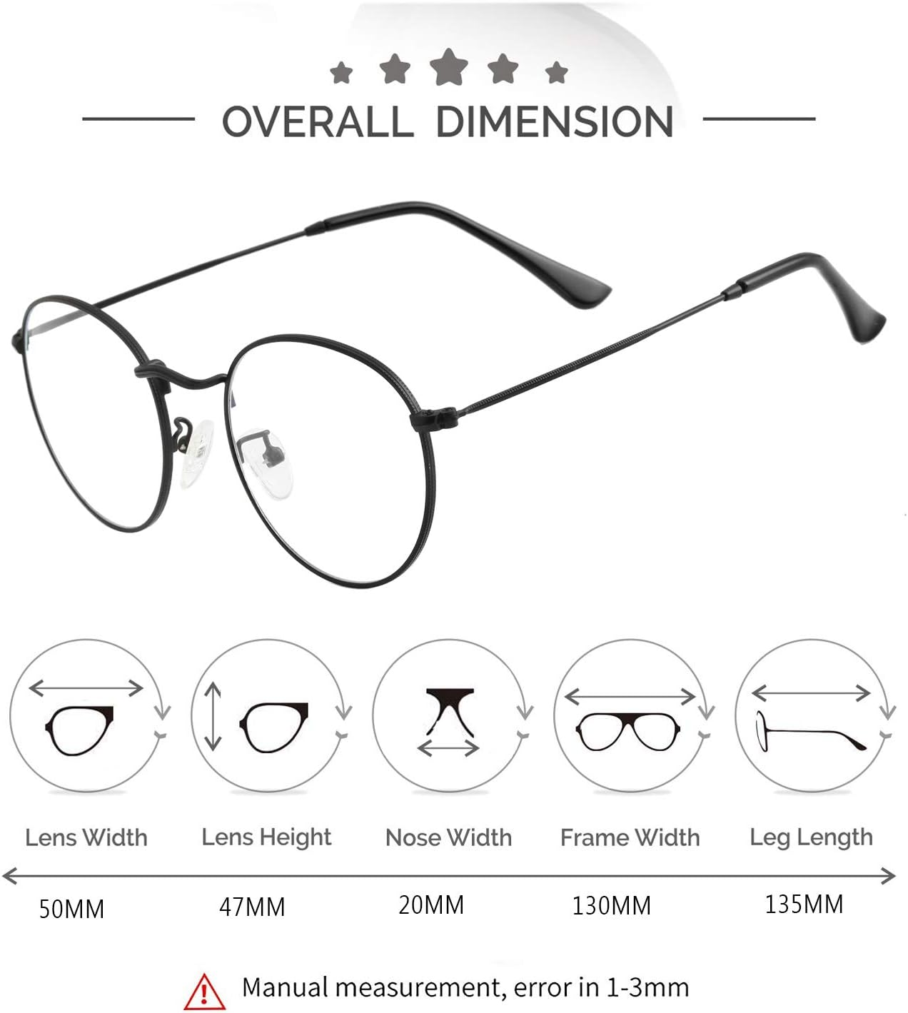 Kursan Classic round Clear Lens Glasses for Women Men Circle Metal Frame Non- Eyeglasses - C2 Silver (Clear Lens) image number 4