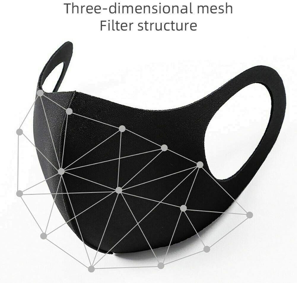 Washable Unisex Face Mask Full Mouth Nose Cover Masks Reusable Shield SEALED (4 Pieces) image number 6