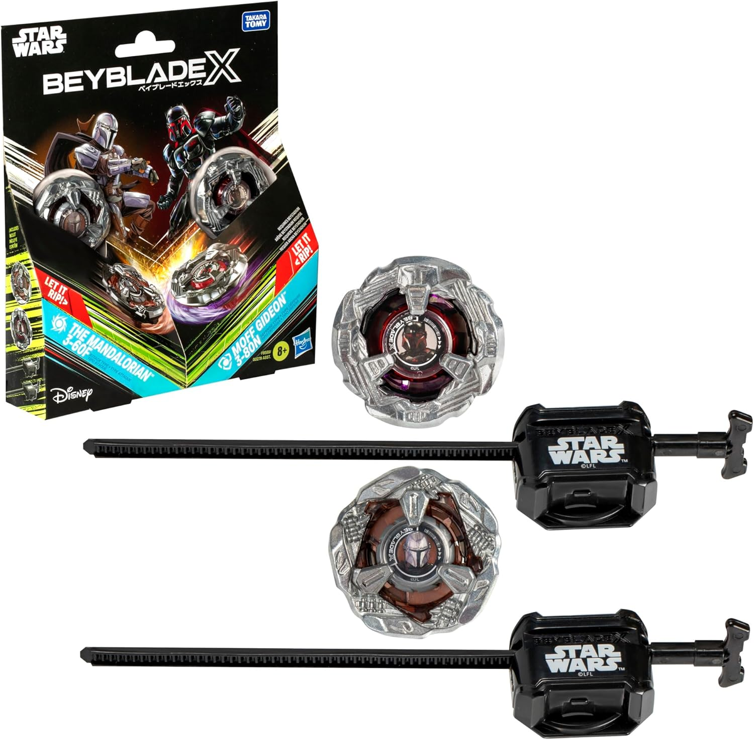Hasbro Beyblade X and Star Wars Collab the Mandalorian 3-60F Vs. Moff Gideon 3-80N Multipack Set image number 1