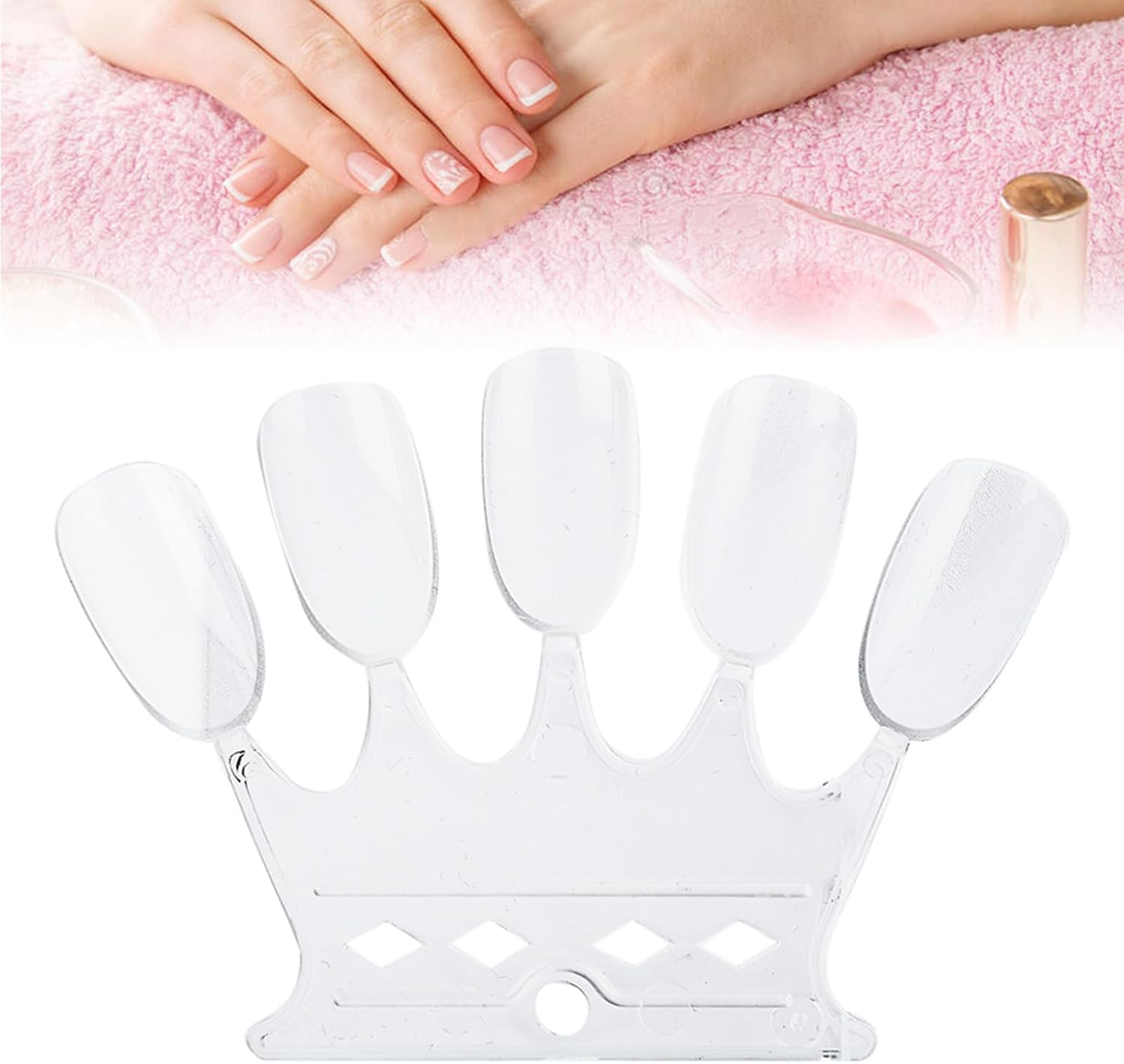 FILFEEL Nail Art Tips, 10 Pieces Nail Sticks Display Nail Polish Colour Display Card Practice Manicure Polish Gel Templates Show Tool (Transparent) image number 5