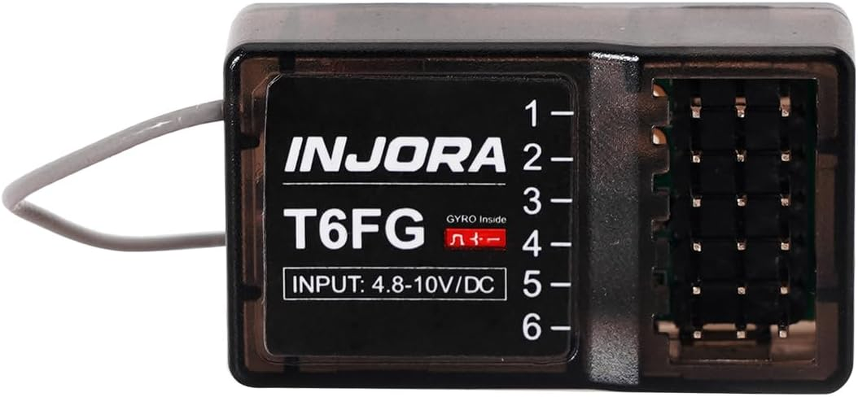INJORA RC Transmitter 2.4Ghz 6CH Controler and Receiver with Gyro Remote inside Receiver for 1/8 1/10 RC Car Boat Tanks Crawler TRX4 SCX10 Upgrade Parts