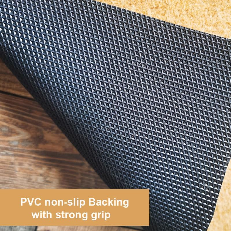 Front Door Mat outside Entrance 45Cm X 75Cm, Non-Slip Low Pile Outdoor Doormat Faux Coconut Coir Half Circle Heavy Duty Outdoor Mats for Front Door Back Door, Home