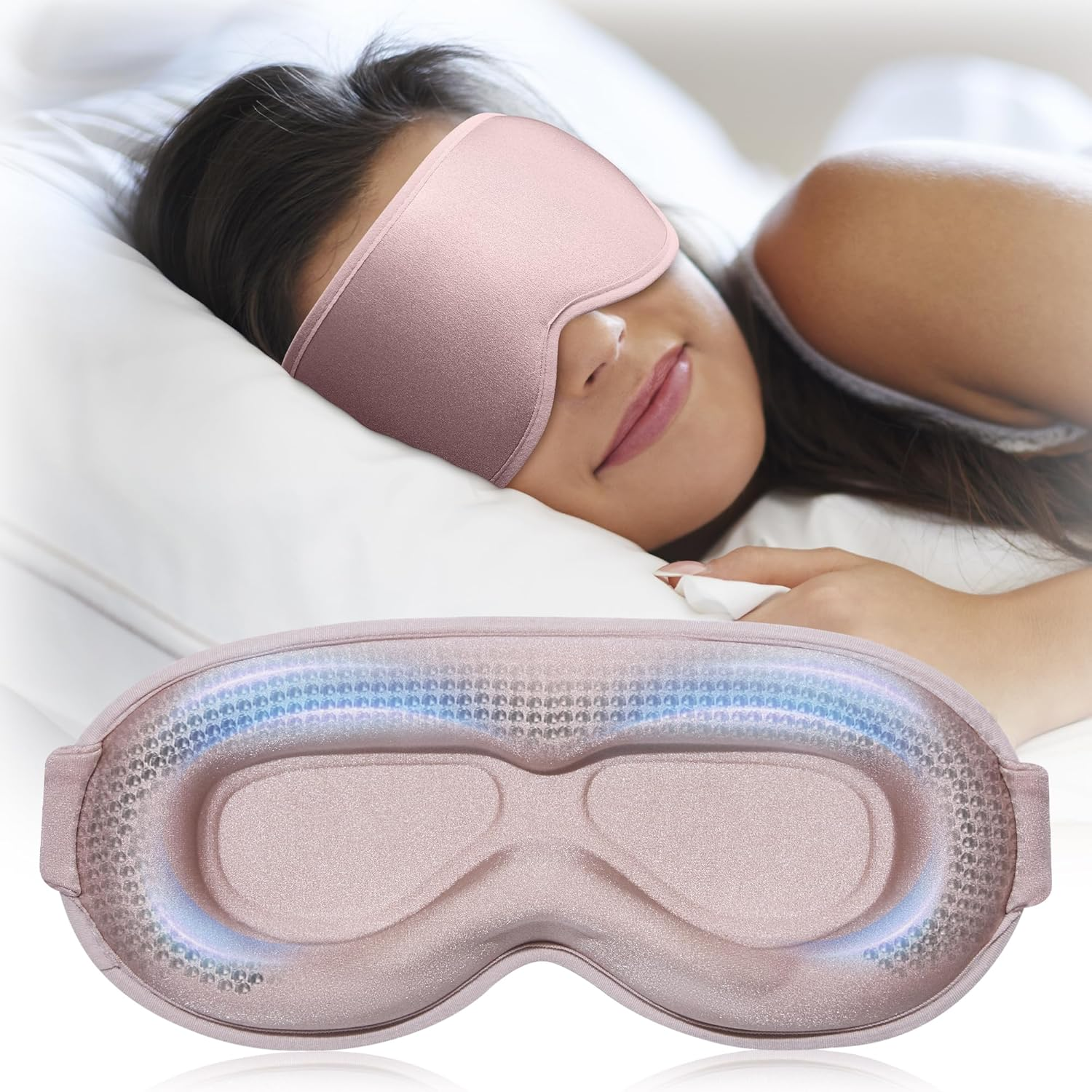 Sleep Mask for Women Men - 3D Contoured Cup, Weighted Sleep Mask, Light Blocking, FACEMOON Eye Mask for Sleeping, Soft Memory Foam, Night Shift Nurse, Travel, and Long Flight Essentials(Pink)