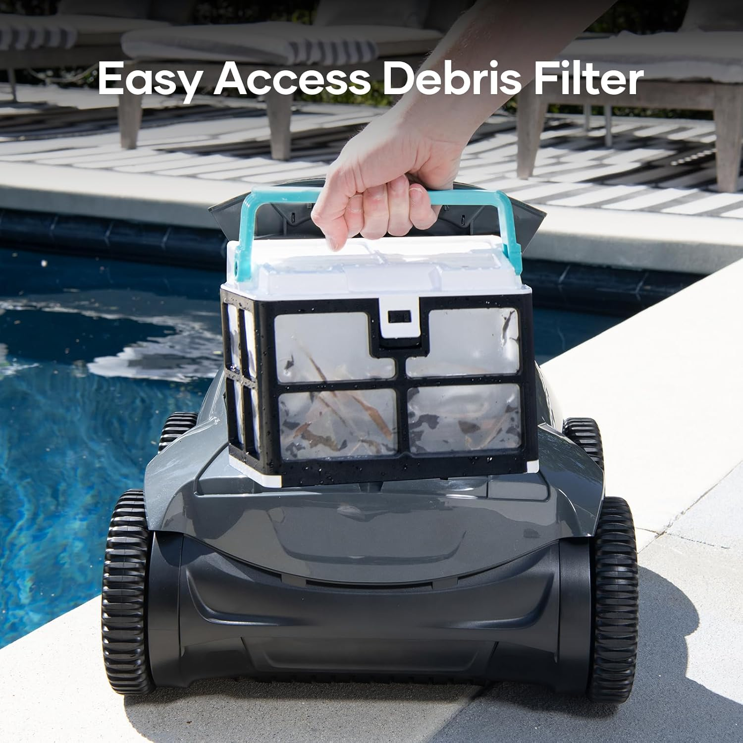 AIPER Cordless Pool Cleaner Robot, 150 Min Lasting Wall & Waterline Cleaning Pool Vacuum Robot with Quad-Motor System and Smart Navigation, Ideal for In-Ground Pools up to 150M&sup2;, ZT6002 image number 2