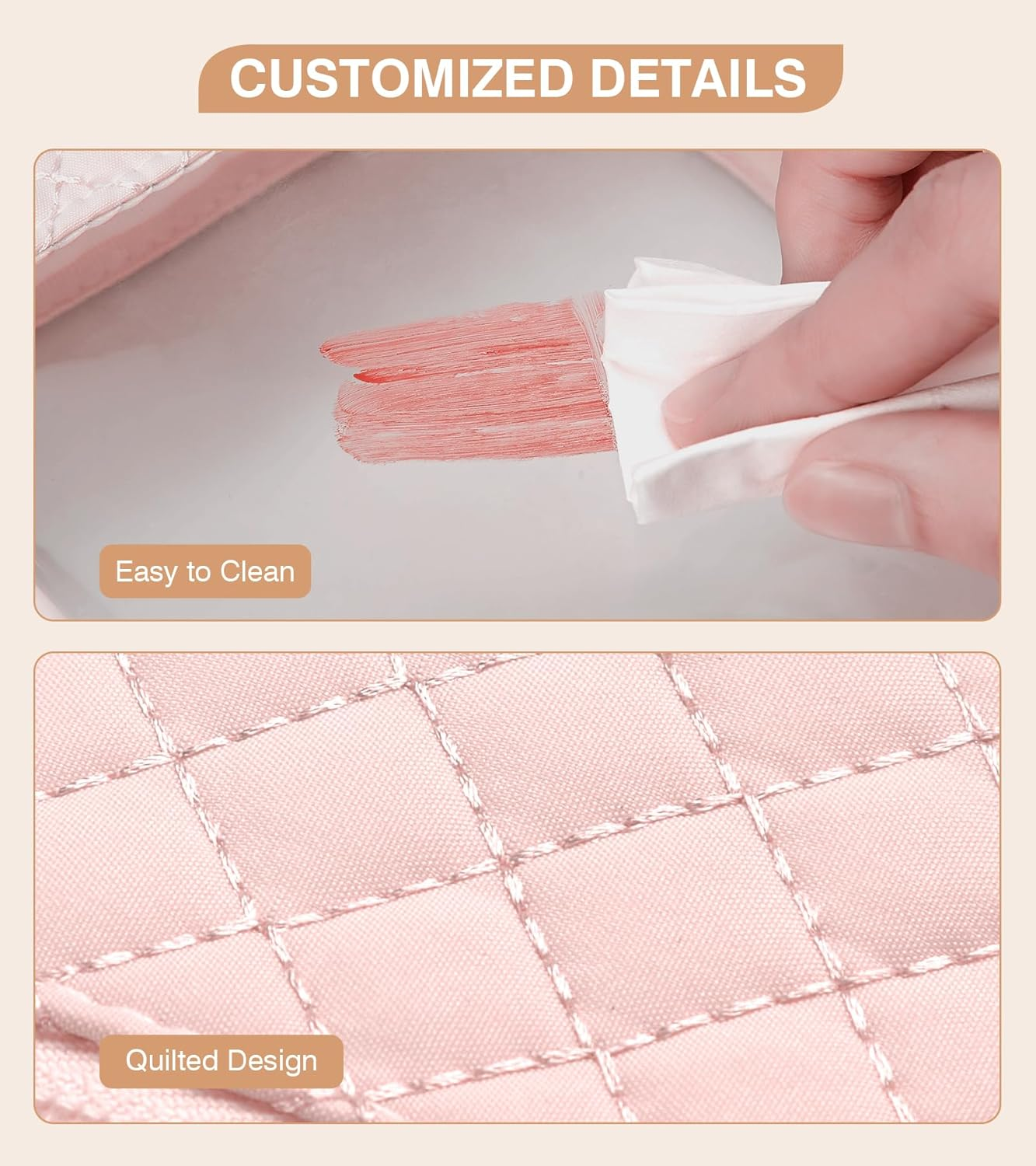 Marvolia Clear Makeup Bag - Travel Clear Toiletry Bag for Women Cosmetic Case Makeup Organizer Zipper Pouch for Travel Essentials, Pink, Small image number 2