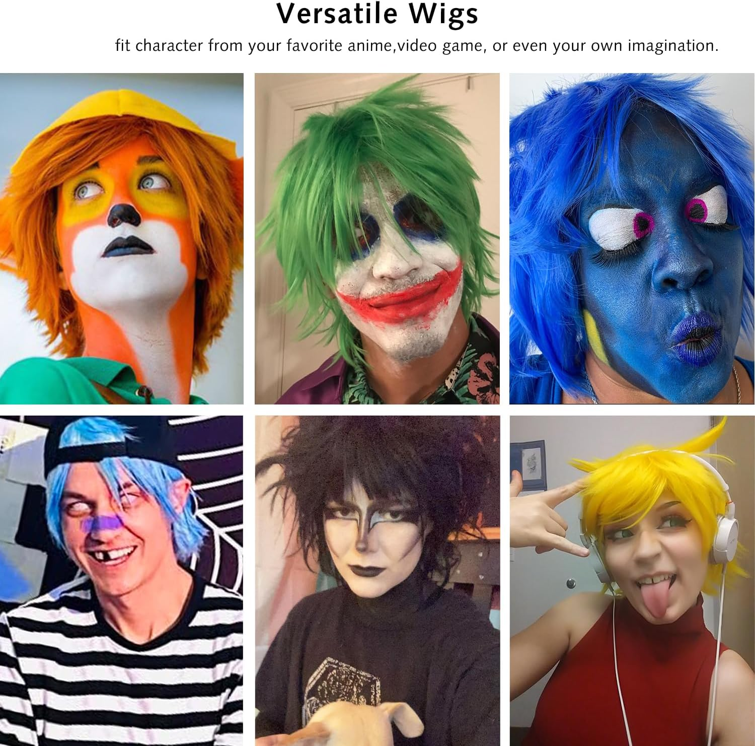 Modernfairy Anime Halloween Wig Dark Orange for Cosplay Party, Synthetic Layered Short Hair Wigs with Bangs, Pastel Wigs for Women Men