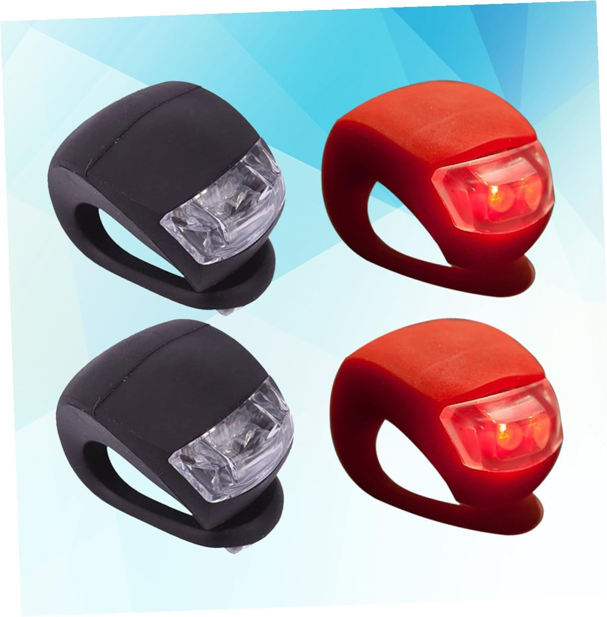 Outanaya 4Pcs Bike Gear Biking Accessories Bike Tail Light Taillight Beetle Silicone Lamp Bike Light Bright Lights Lamp Five Generations Battery Frog Lamp Accesorios Para Celulares image number 2