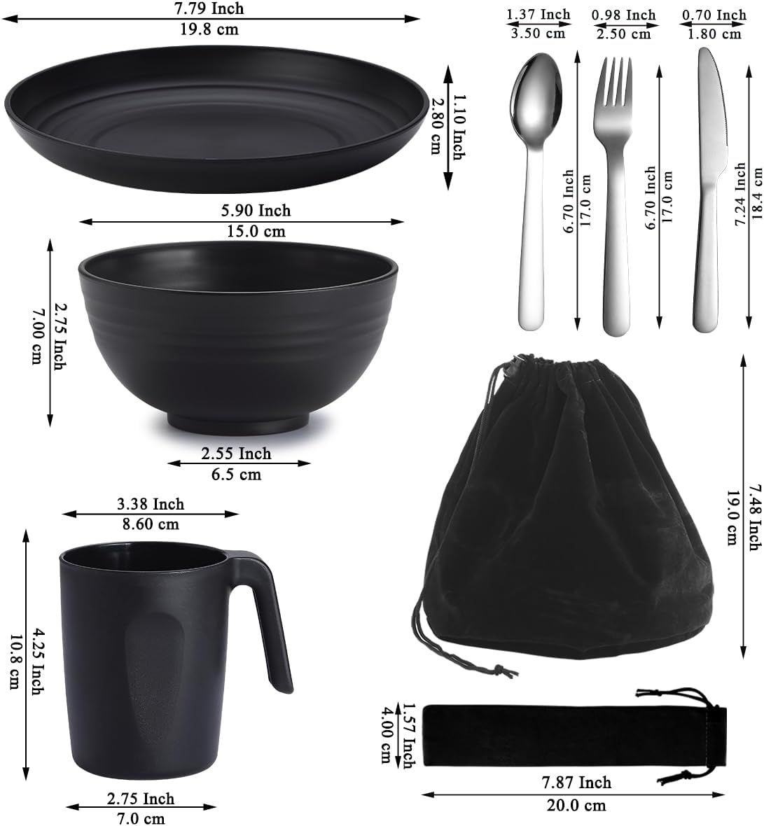 Camping Utensils, Reanea Camping Mess Kit for Travel, Camping, Picnic, Outdoor, Camping Gear Include Knife, Spoon, Fork Cutlery Set, Cup, Bowl, Plate, Camping Essentials for 1 - 4.Blue image number 3