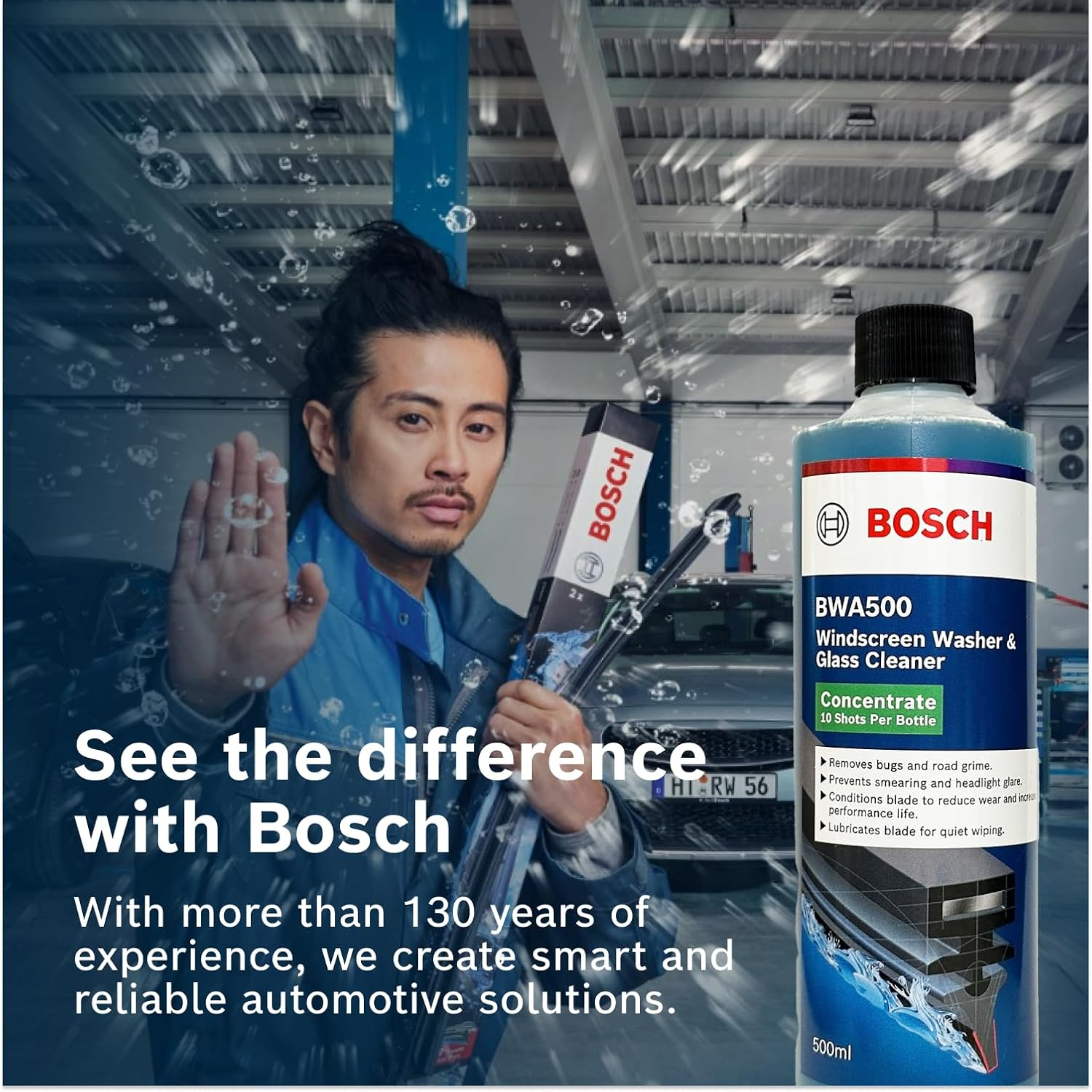 BOSCH BWA50 Windshield Washer Fluid 50Ml - Efficient & Reliable Glass Cleaner Solution for Your Car'S Clean Windshield - Single Shot image number 2