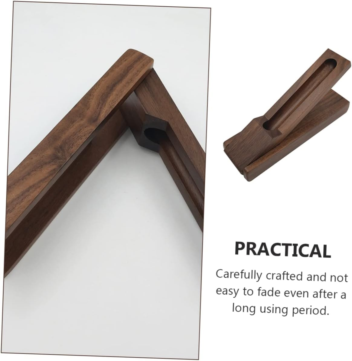 BCOATH Wooden Pencil Box Pen Case Walnut Natural Color Stationery Case Desk Organizer for Office and School Storage image number 3