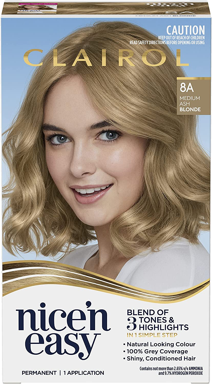 Clairol Nice 'N Easy Permanent Hair Colour 8A Natural Medium Ash Blonde, 100% Grey Coverage, Natural Looking Hair Colour image number 6