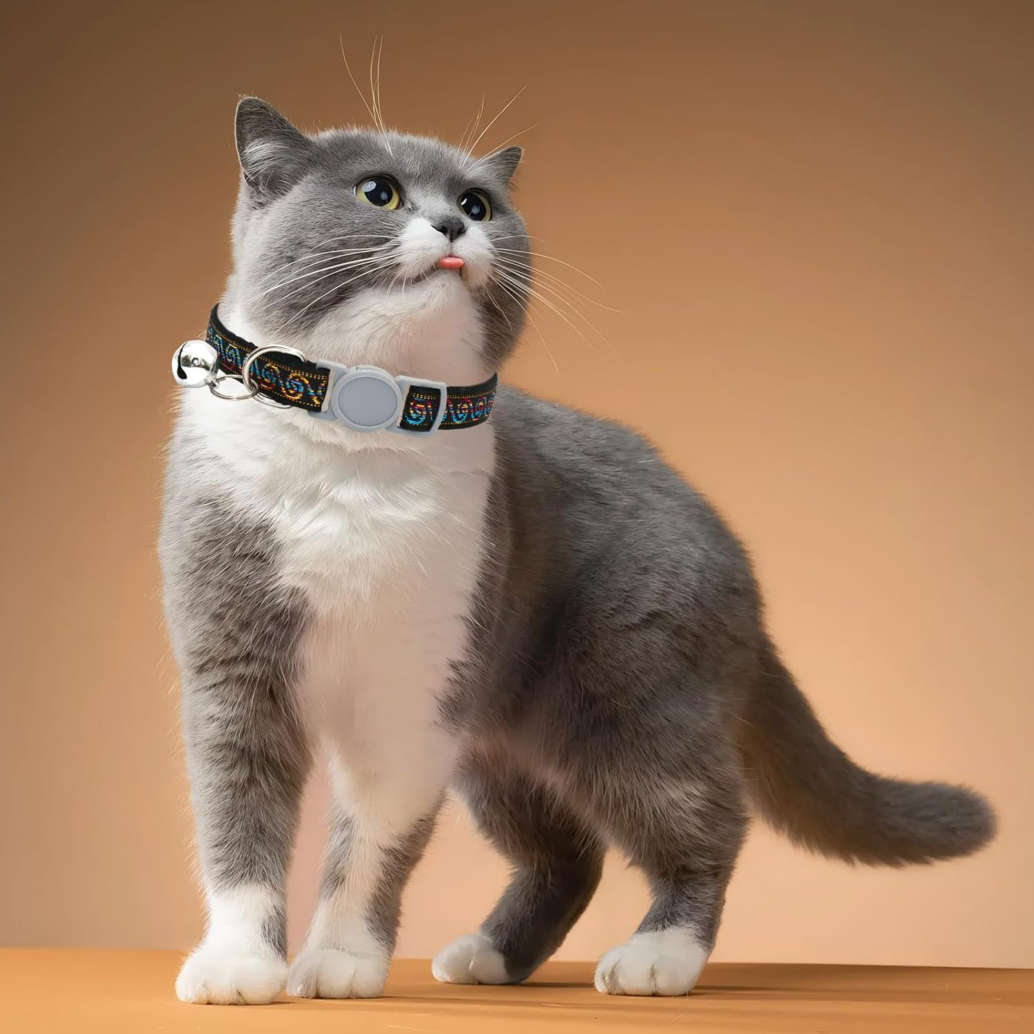4 Pcs Cat Collar with Bell Non Breakaway Polyester Kitten Collar Adjustable Quick Release Safety Kitten Collars for Girl Boy Cats Small Dogs Puppies Pet Party Supplies Accessories (A) image number 4