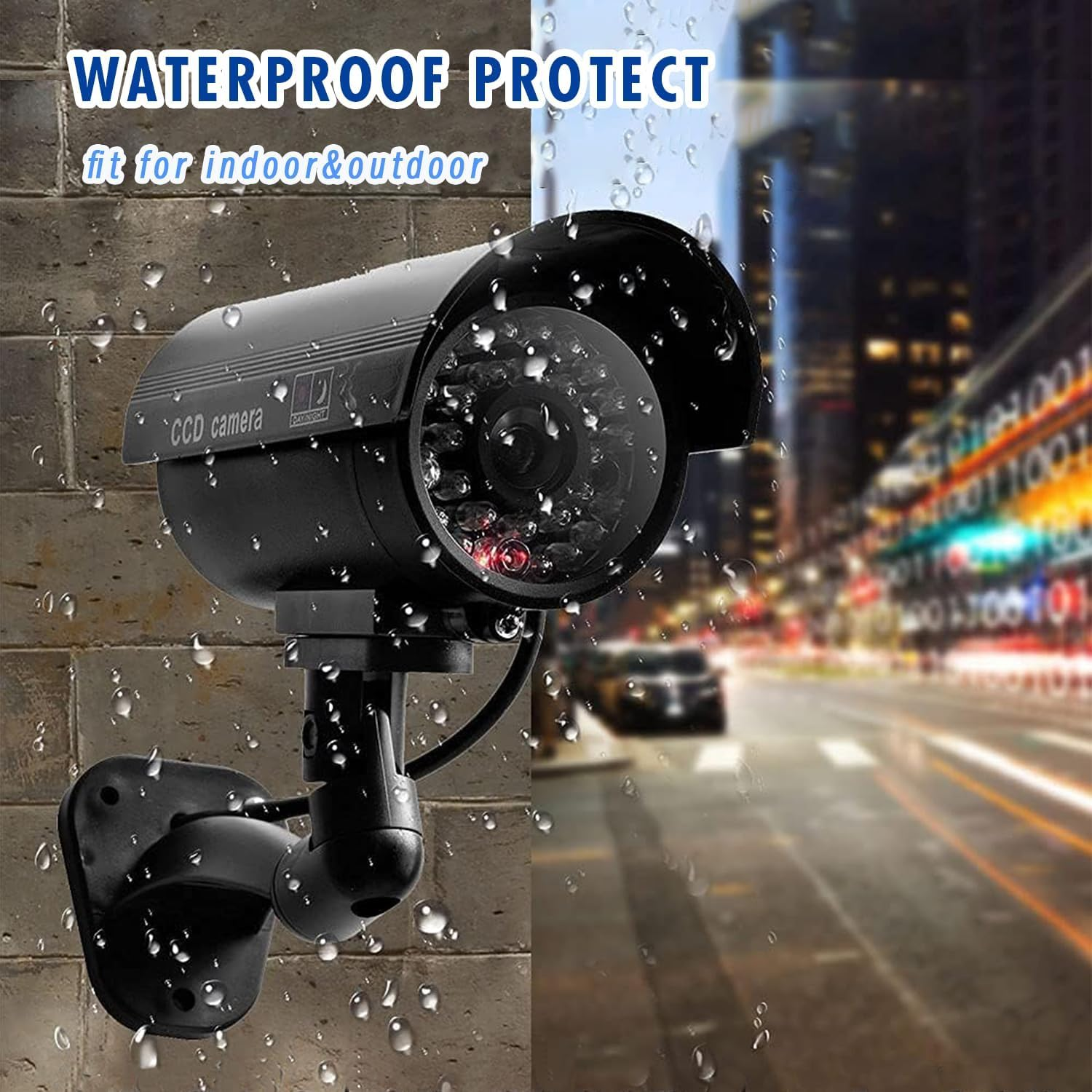 Madlife Garage 2Pcs Dummy Surveillance Camera, Fake Camera, Outdoor CCTV Camera with LED Light, Battery Operated, Dummy Outdoor Camera image number 5