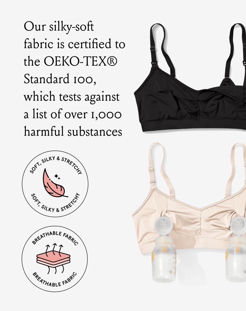 Bodily - Nursing, Pumping, Maternity Bra - Hands-Free and Wearable Pump Compatible - S-3X image number 5