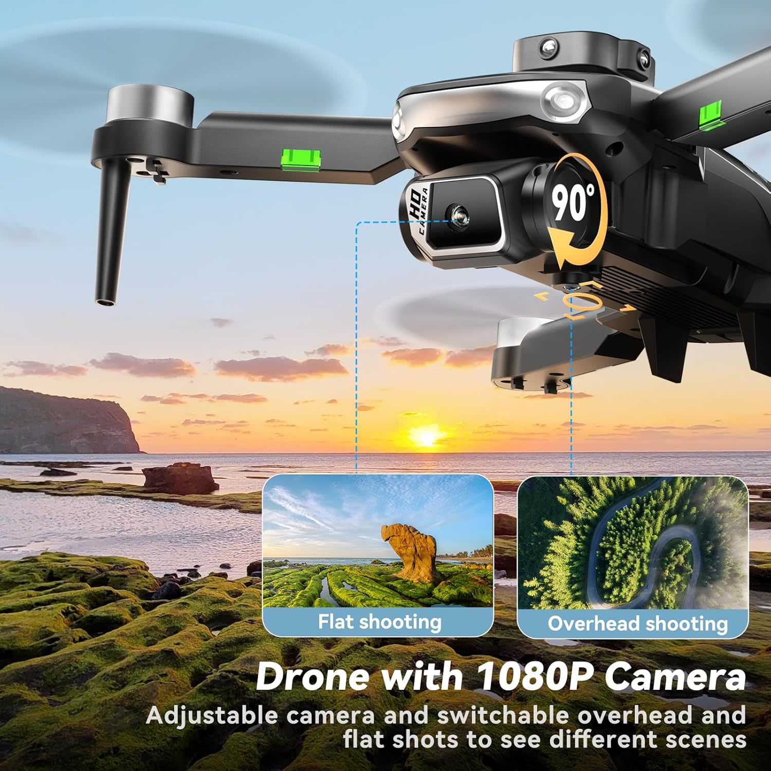Drones with Camera for Adults, S165 Foldable FPV Drone with Brushless Motor, Follow Me, Auto Return, 3 Batteries, Toy Drones for Beginners (Black&Standard) image number 4