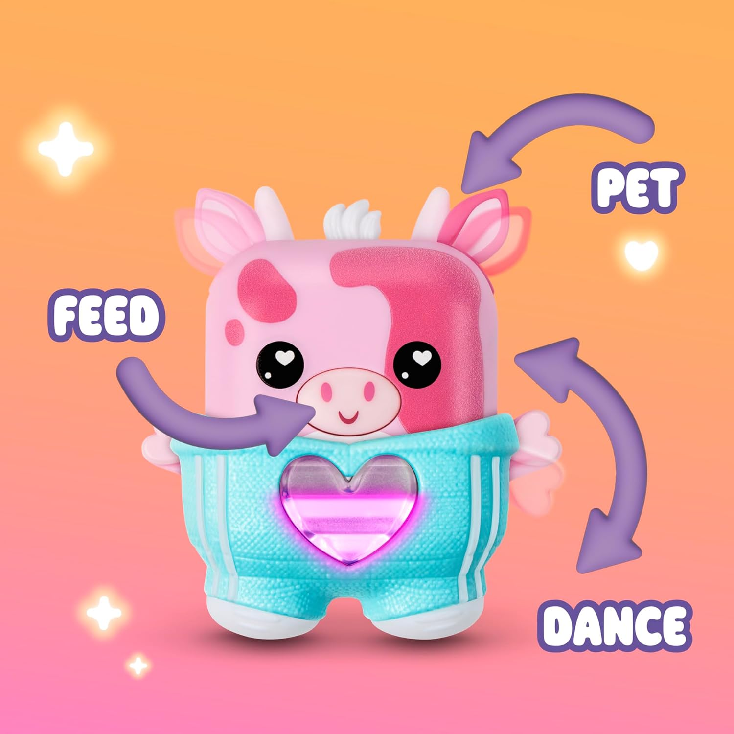 Hasbro Nano-Mals Mootilda the Pink Cow, Electronic Pet Cow Toy, 70+ Responses, Interactive Fidget Toys for Girls & Boys Ages 5+ image number 3