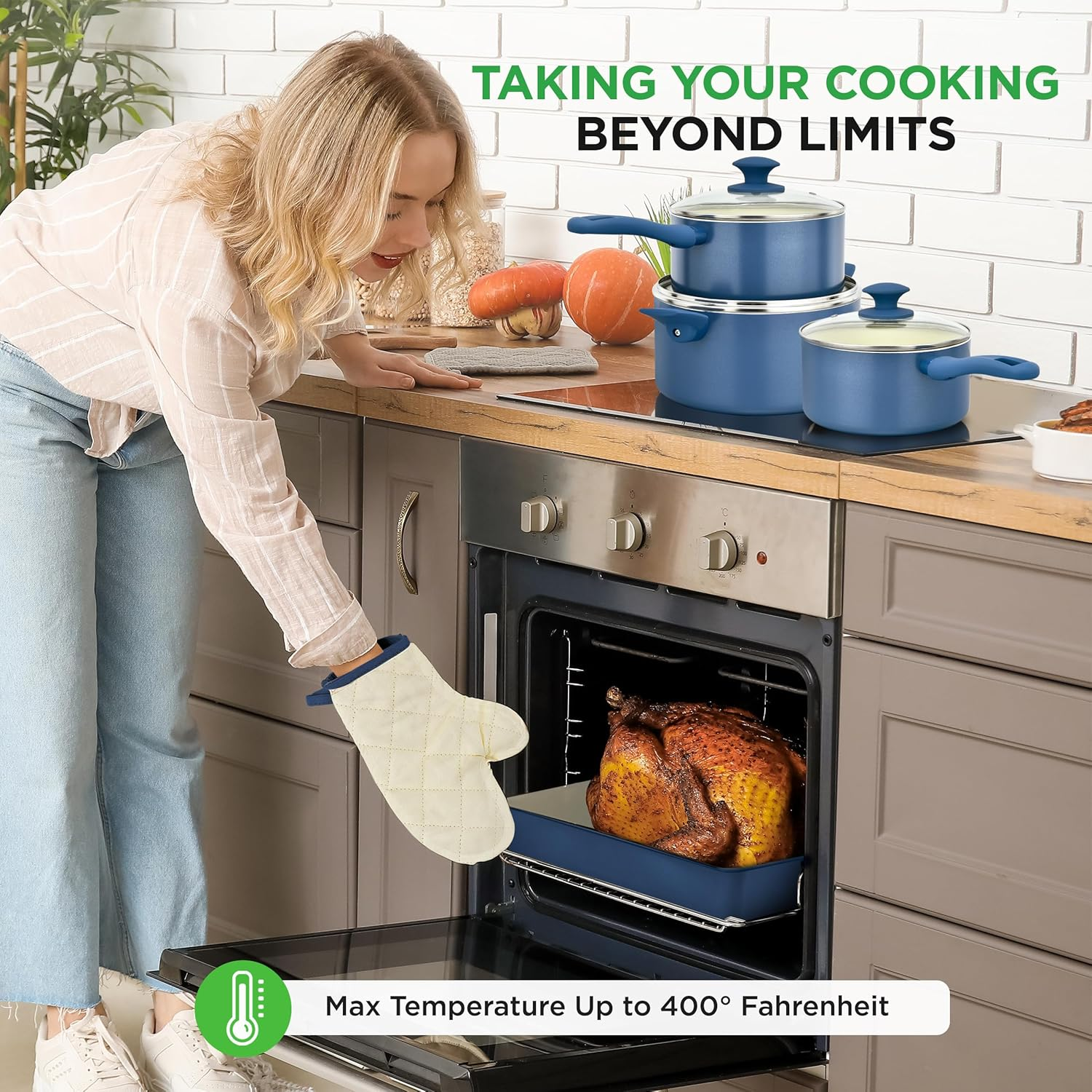 Nutrichef 54-Piece Marble Non-Stick Cookware and Bakeware Set - Professional Home Kitchen Collection with Multi-Sized Pots, Pans, and Heat-Resistant Tools image number 6